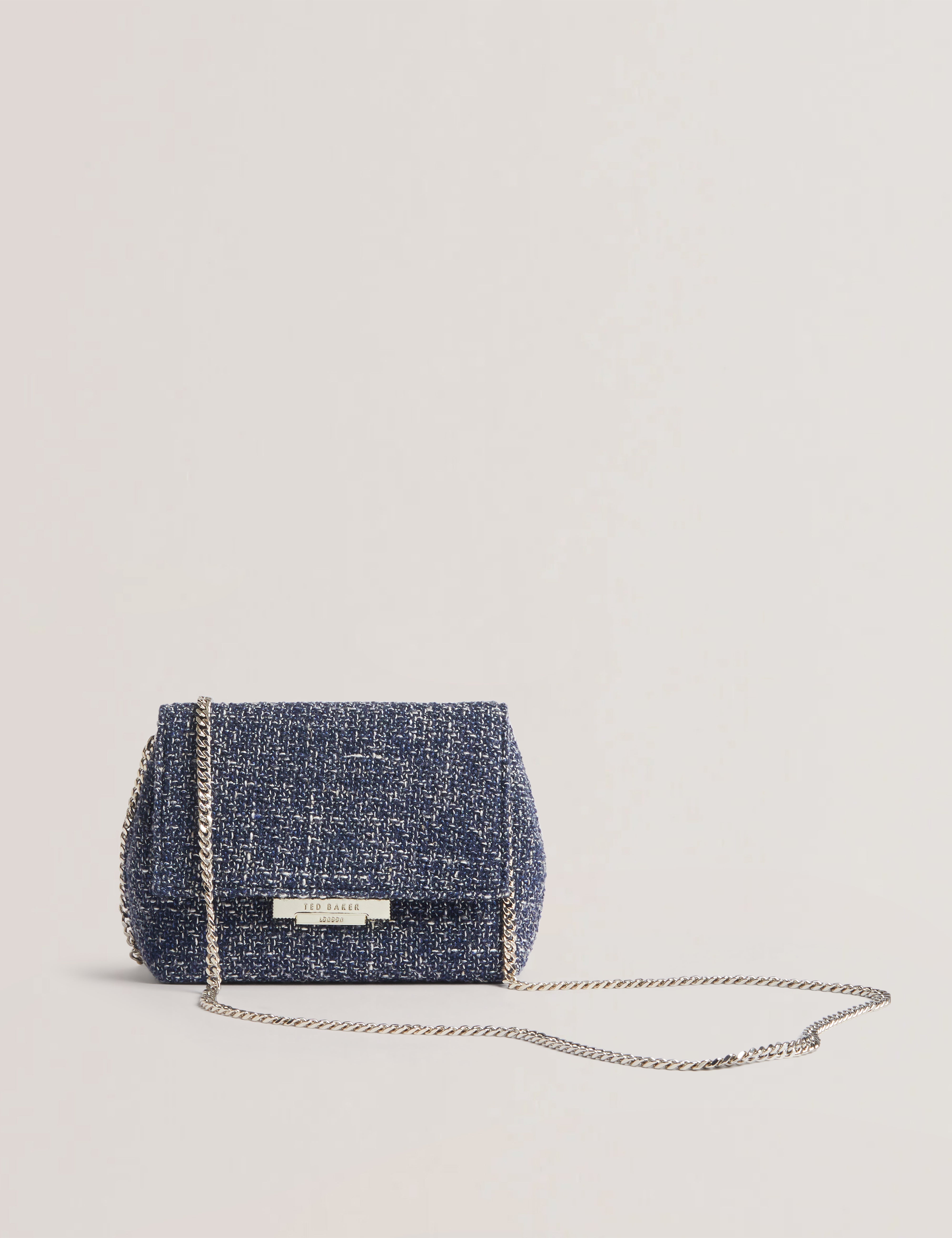 Libbiie Tweed Evening Crossbody Bag Navy