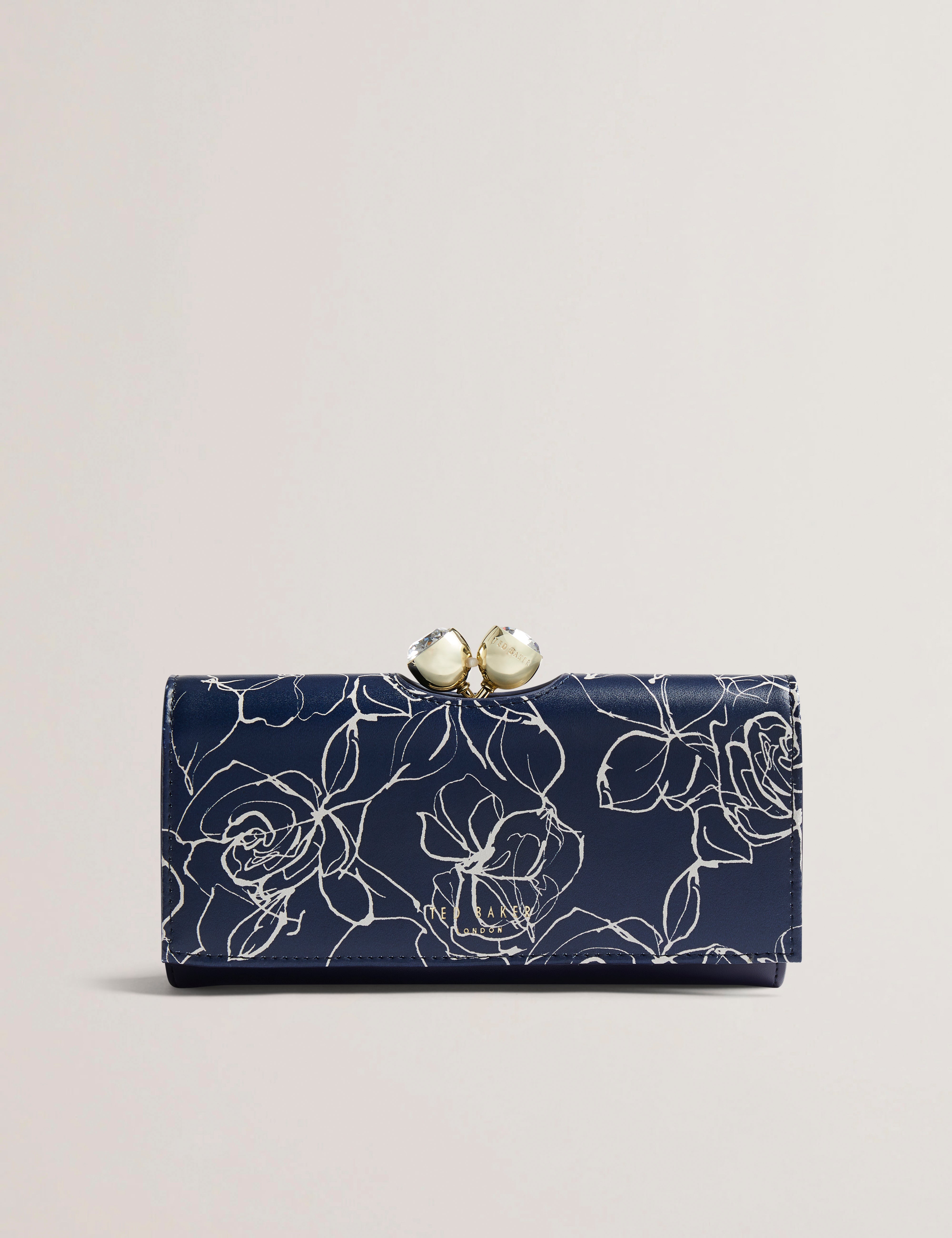 Alimey Linear Rose Large Bobble Purse Navy