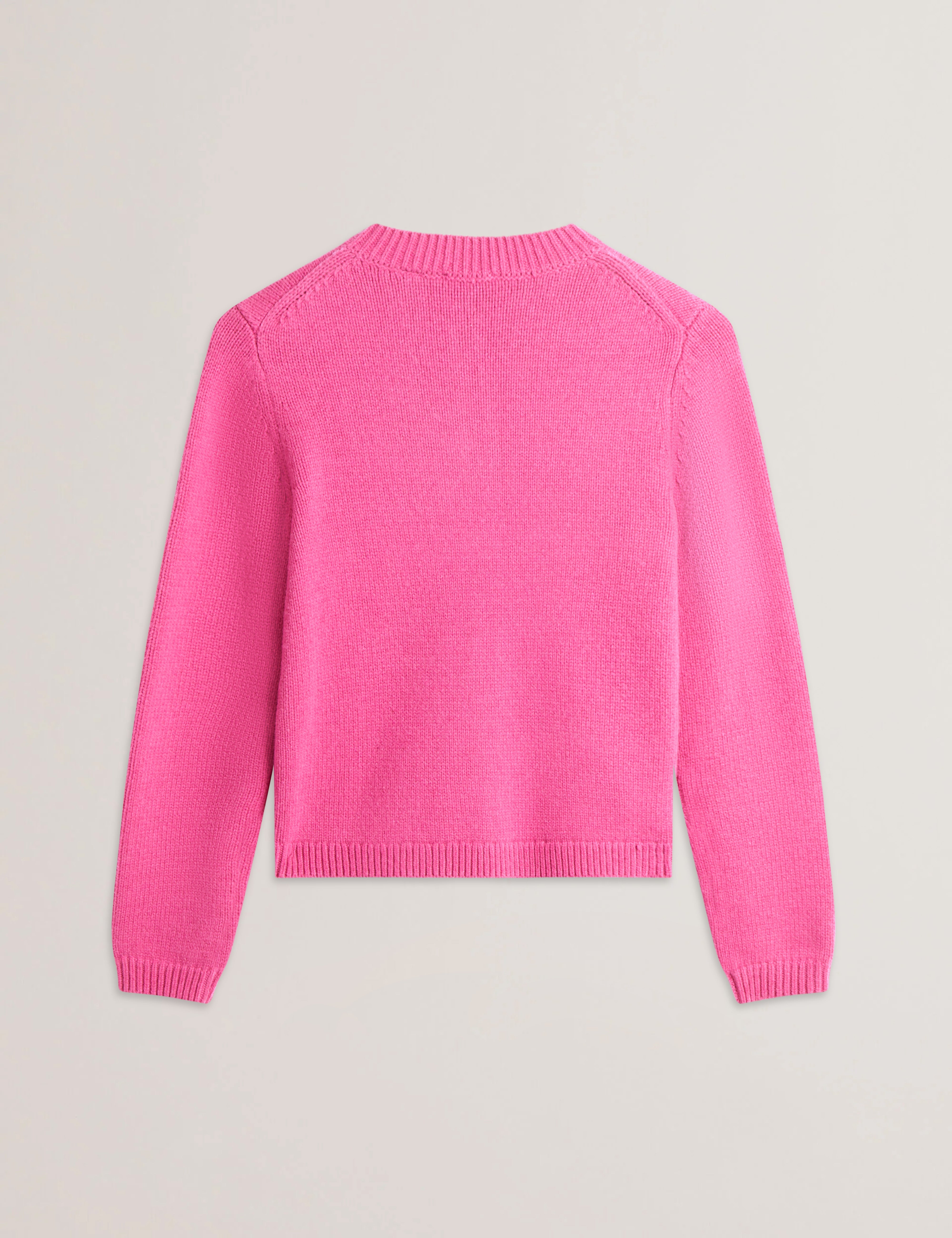 Jaycey Rose Button Crew Neck Cardigan Brt-Pink