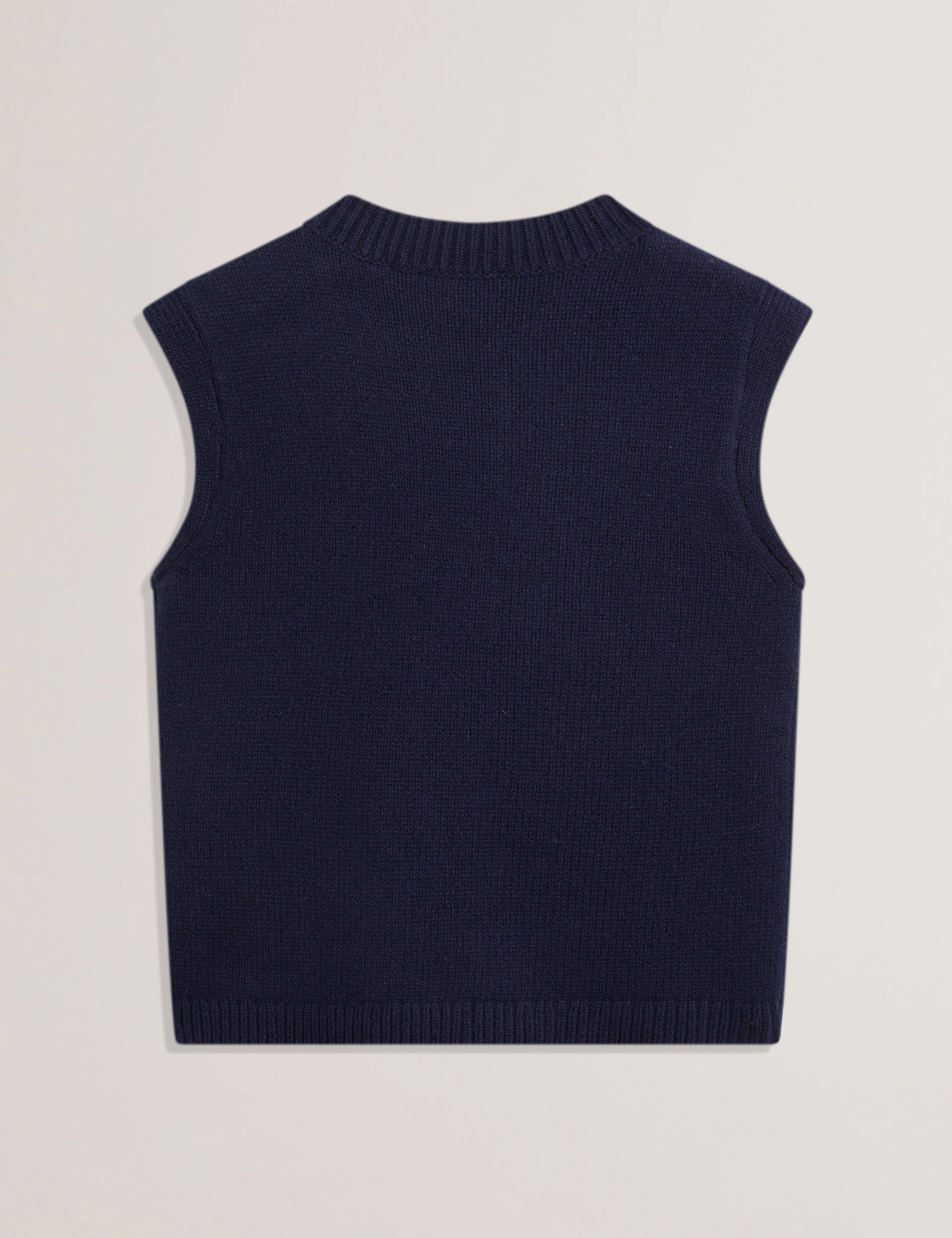 Rondher Rose Button Crew Neck Tank Navy