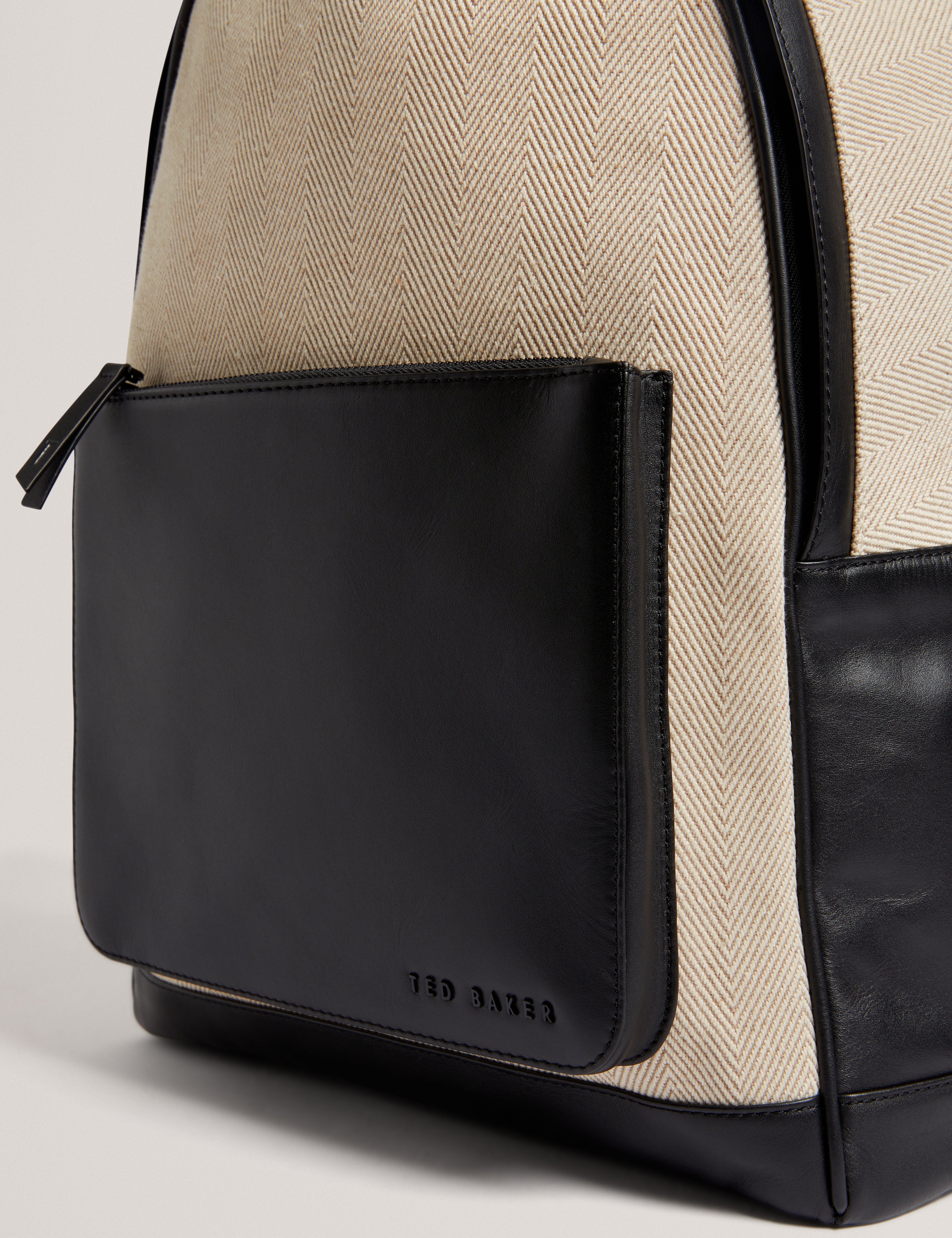 Caiileb Herringbone Canvas Backpack Natural