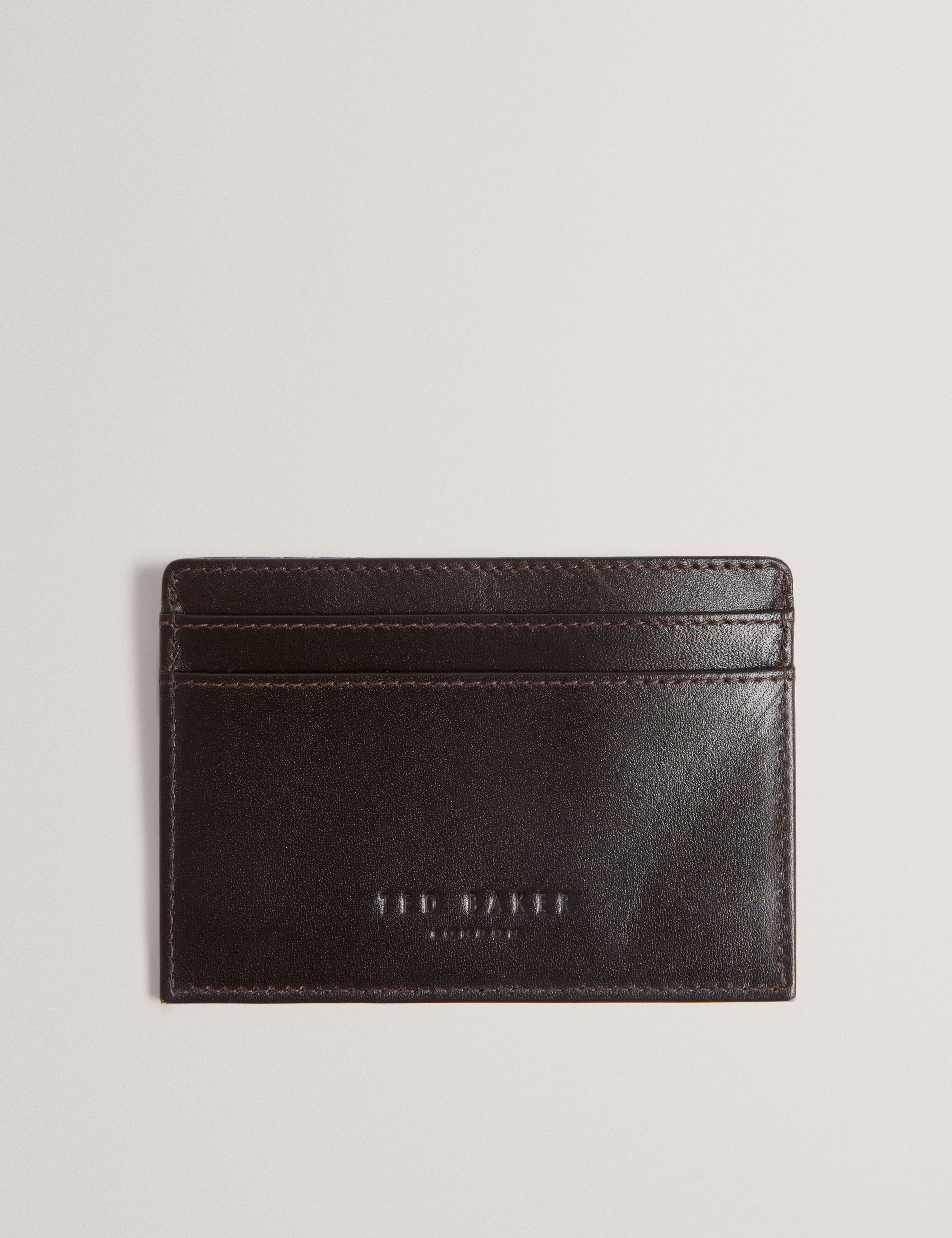 Colie Weave Texture Leather Cardholder Brn-Choc