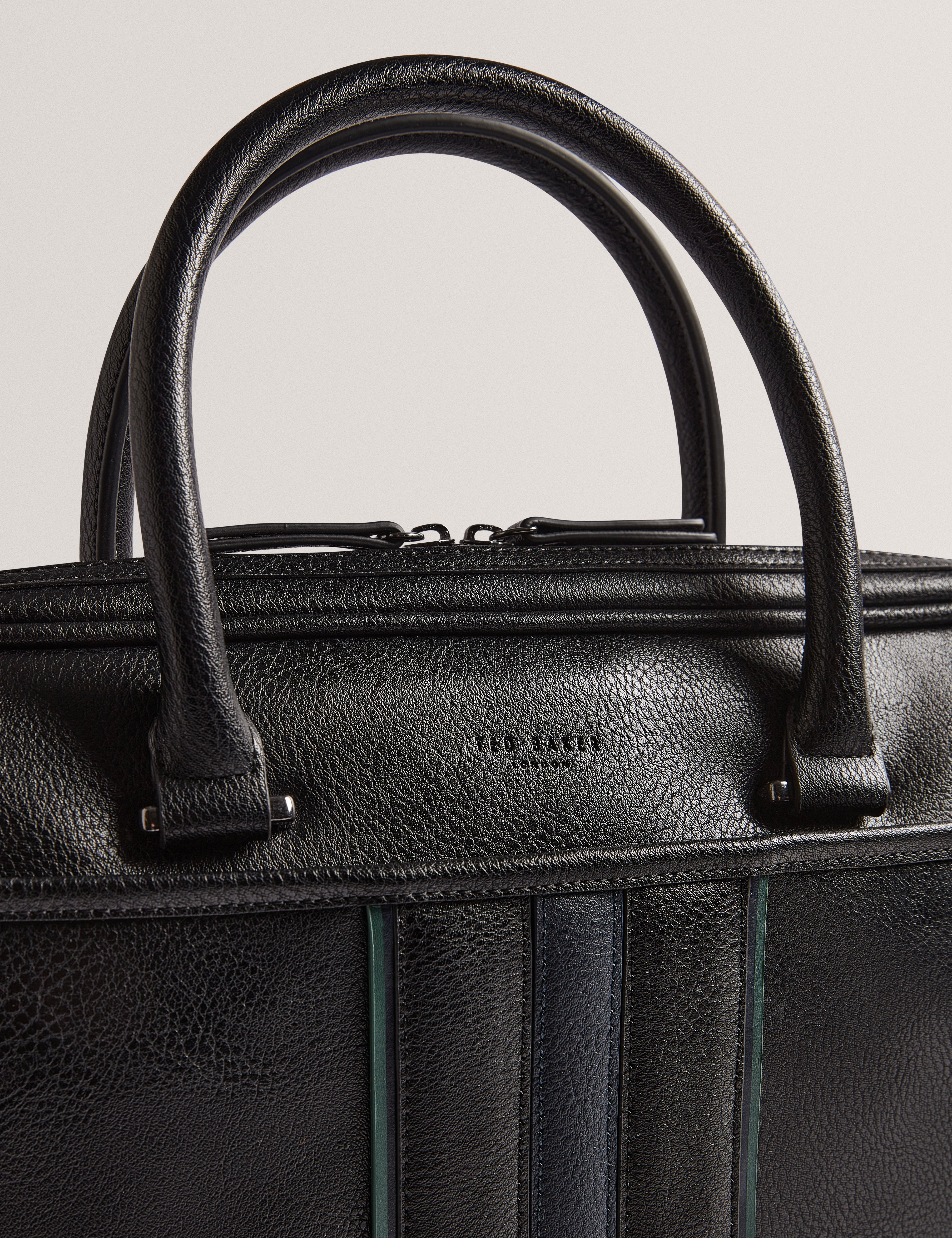 Kenriik Stripe Pu Document Bag Black