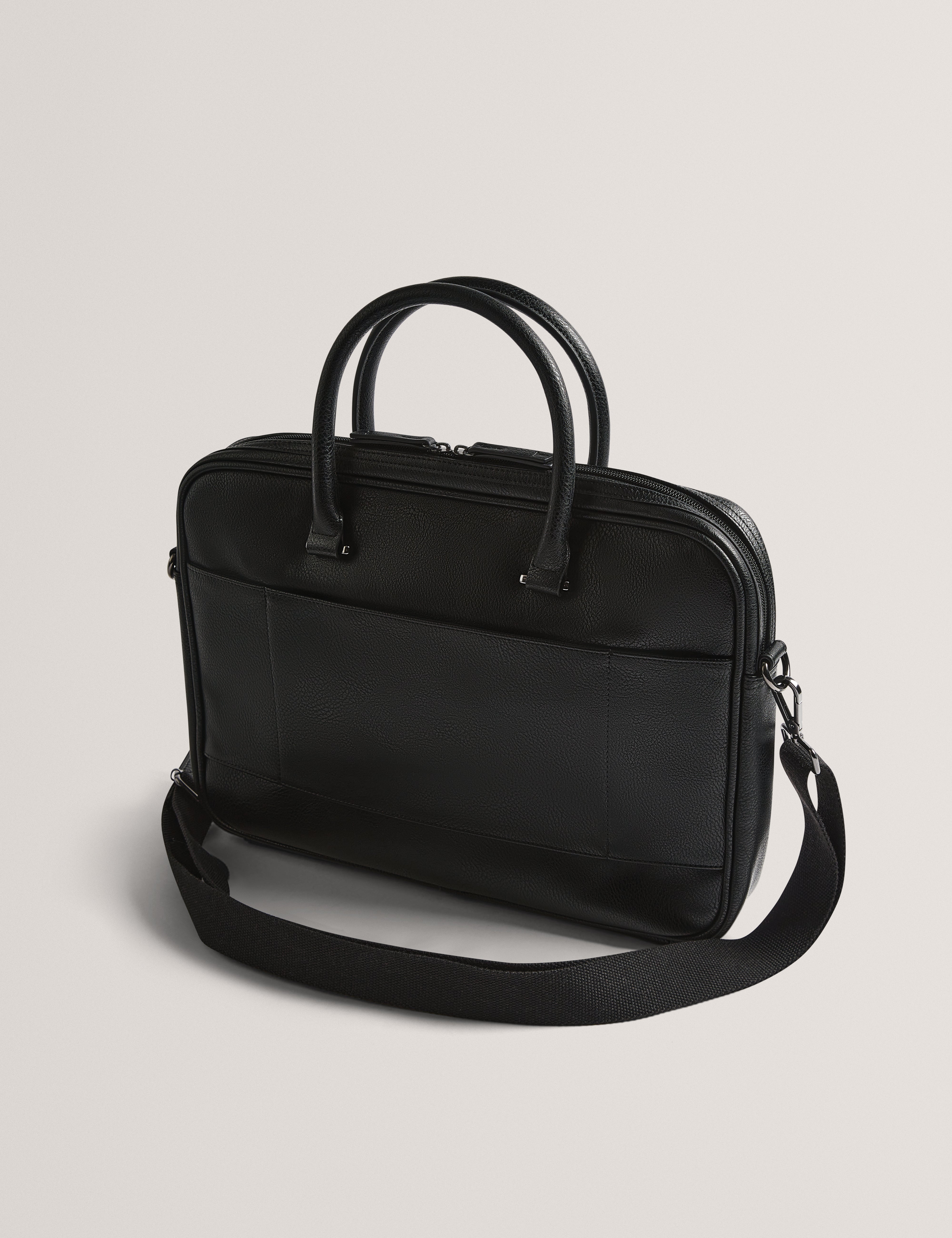 Kenriik Stripe Pu Document Bag Black