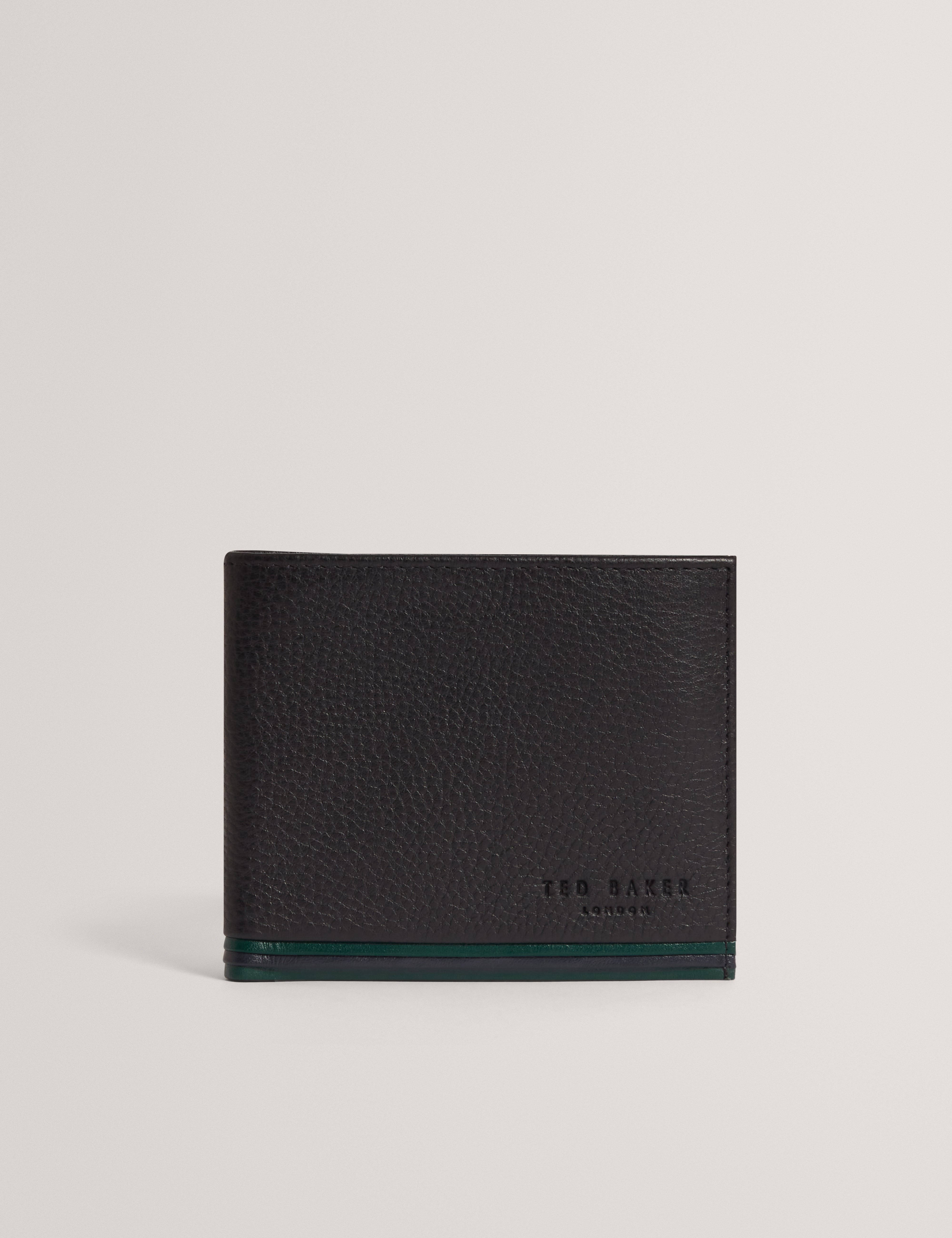 Grantts Stripe Leather Wallet Black