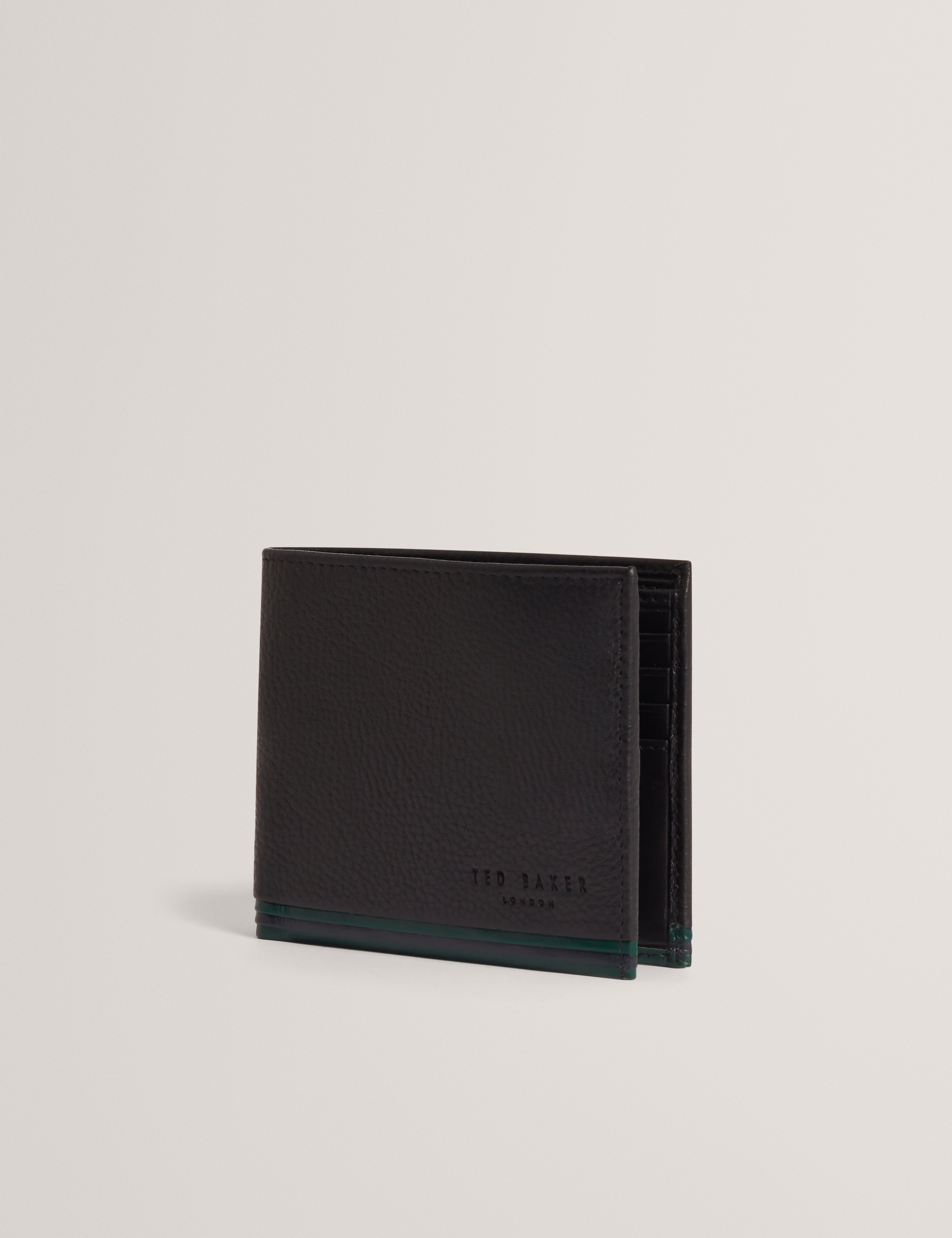 Grantts Stripe Leather Wallet Black