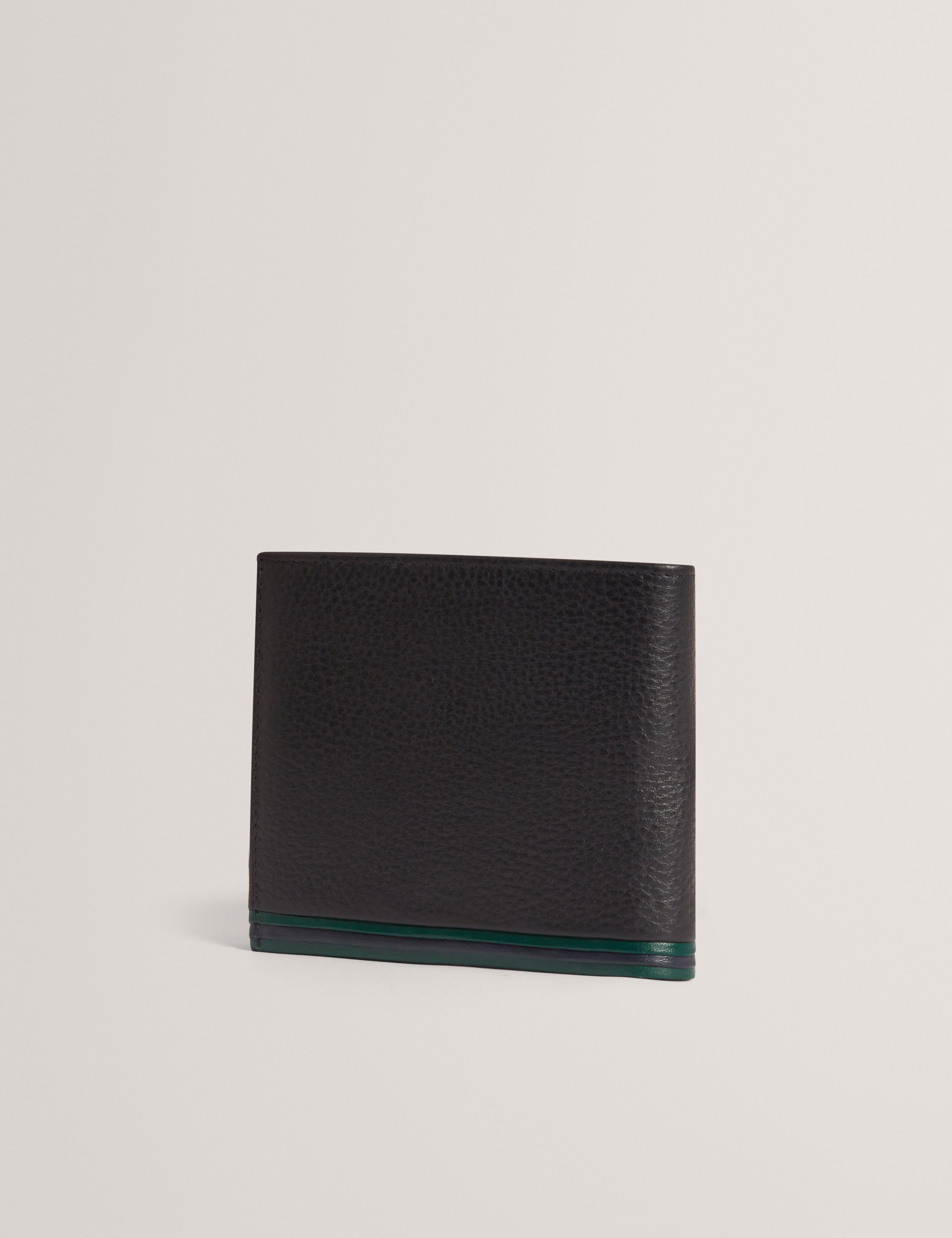 Grantts Stripe Leather Wallet Black