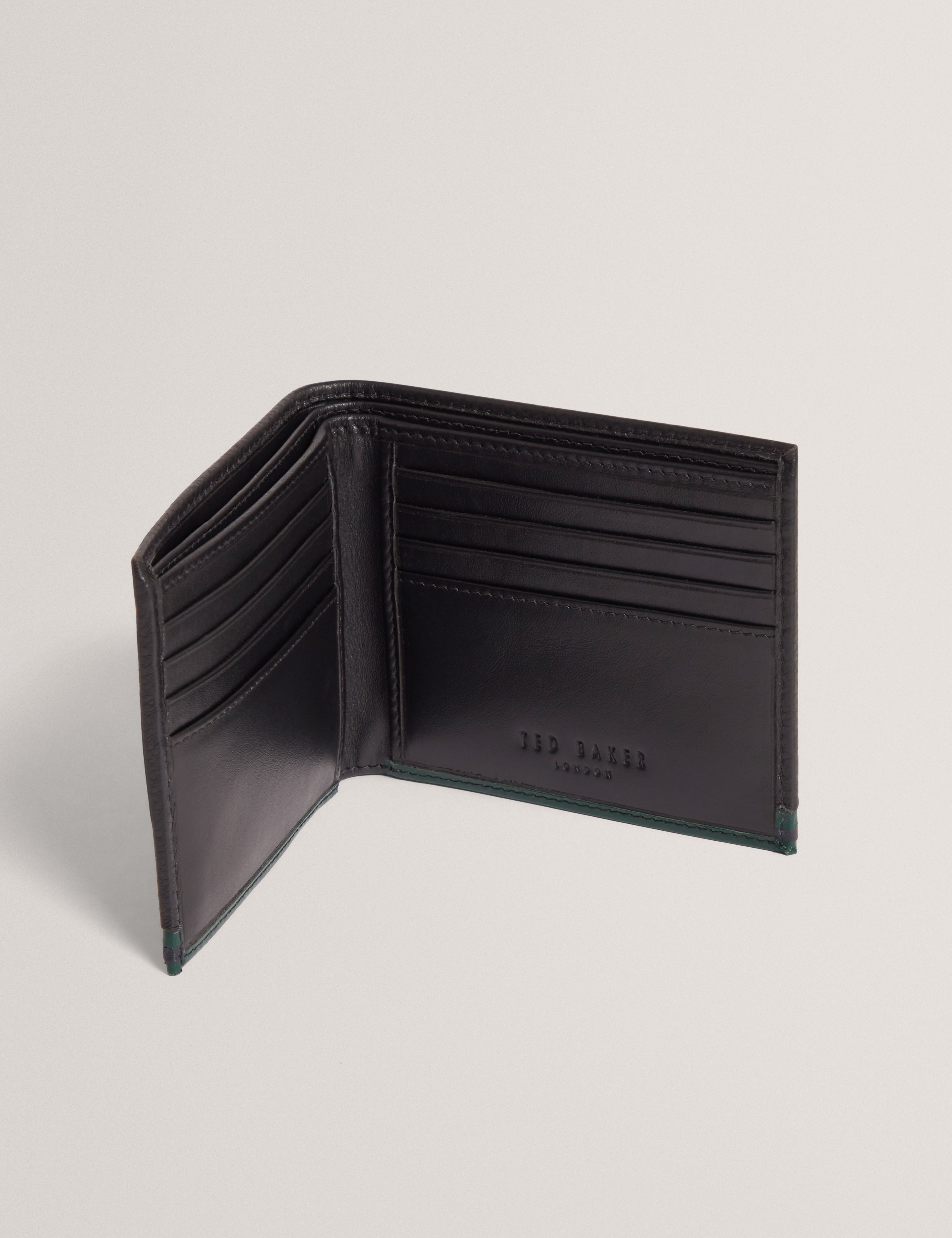 Grantts Stripe Leather Wallet Black