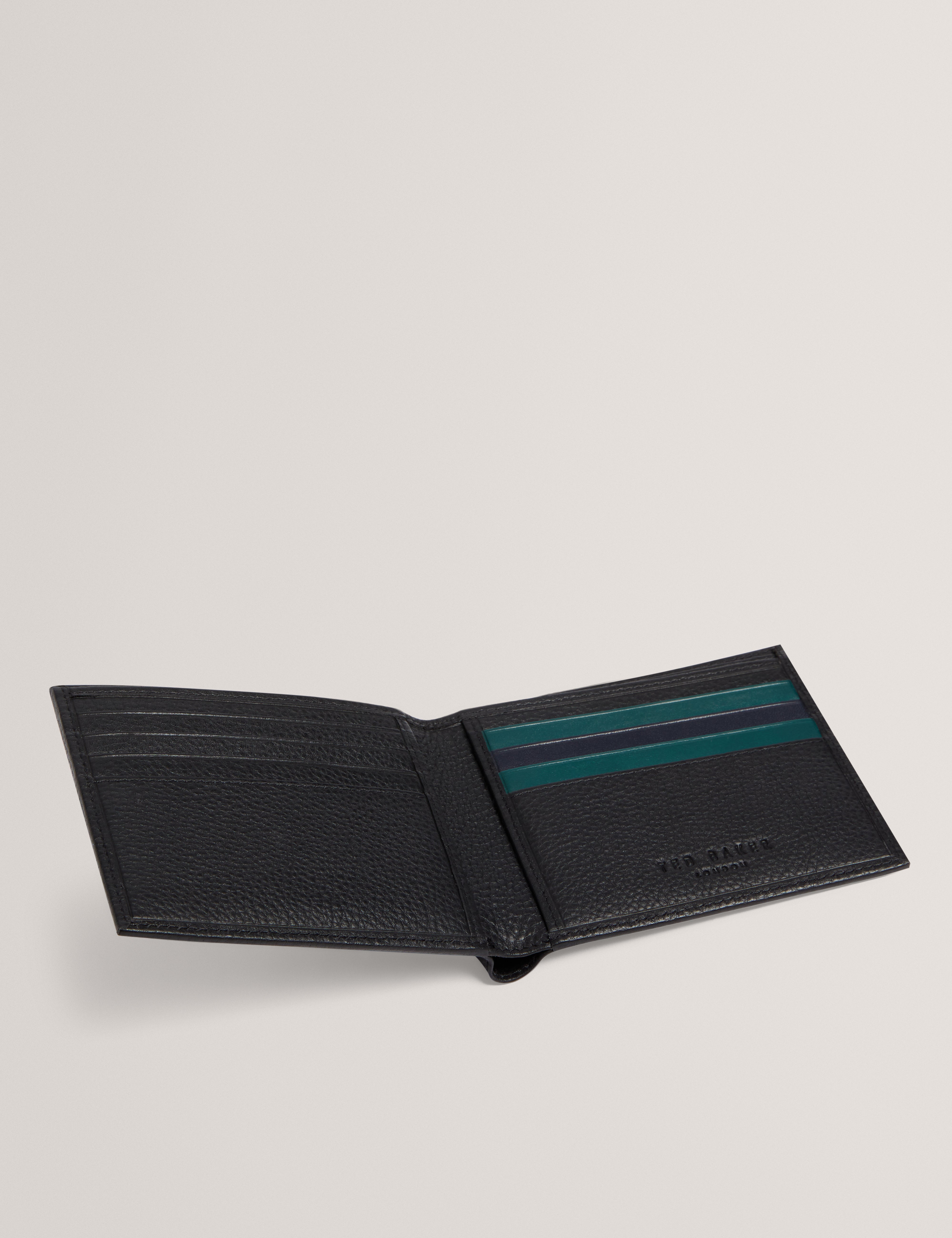 Grands Stripe Leather Keyring And Wallet Set Black