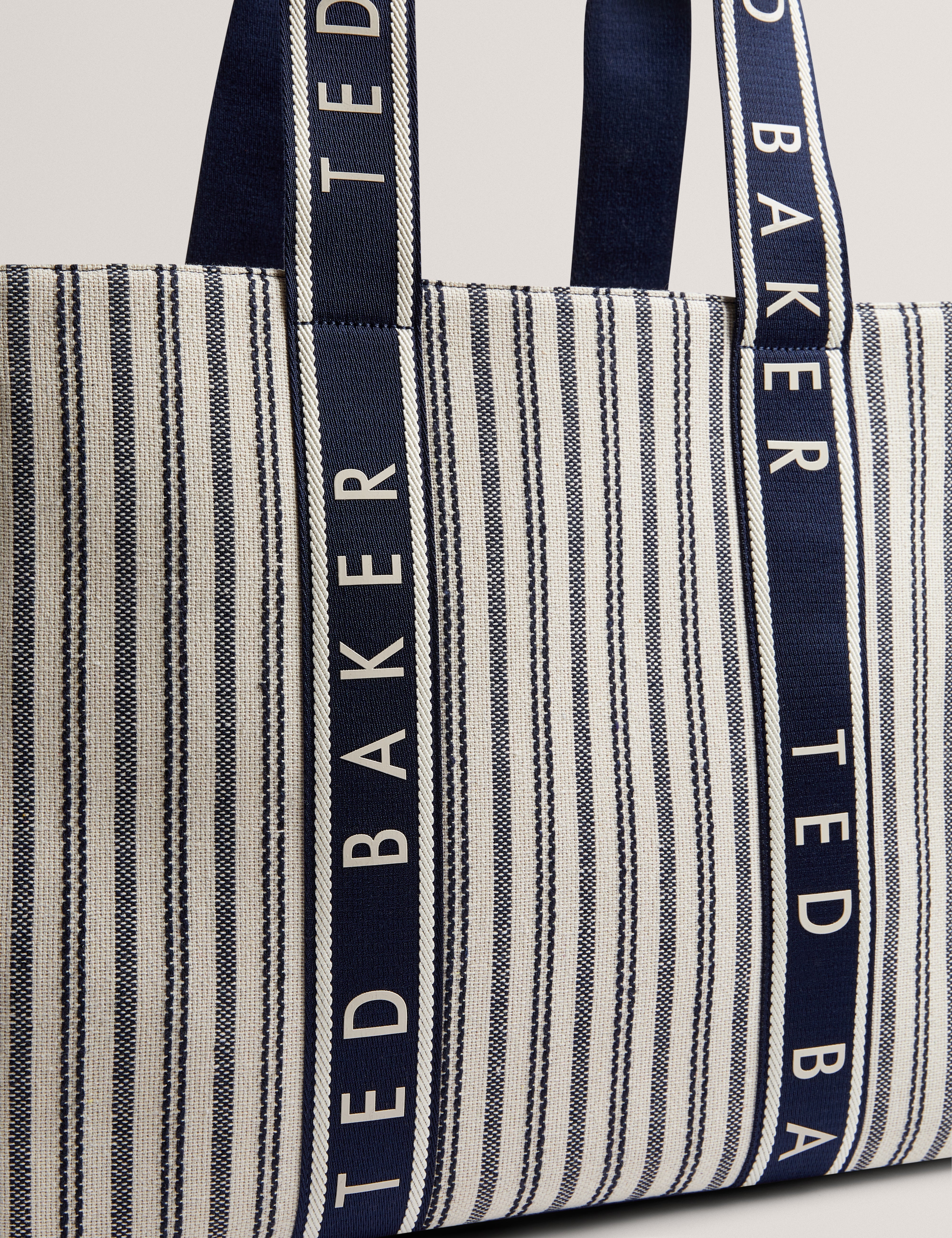 Hayllee Striped Canvas Large Icon Bag Navy