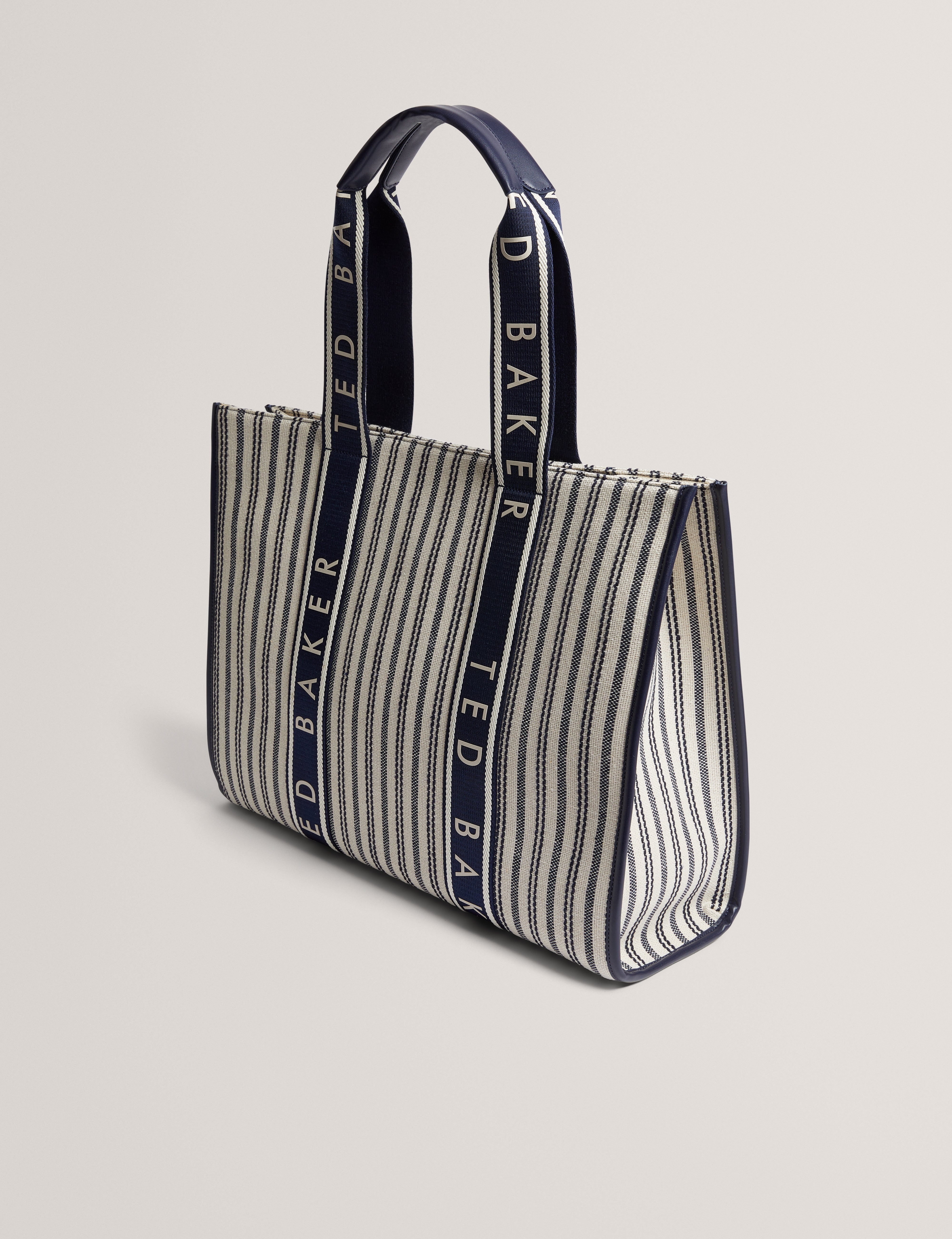 Hayllee Striped Canvas Large Icon Bag Navy