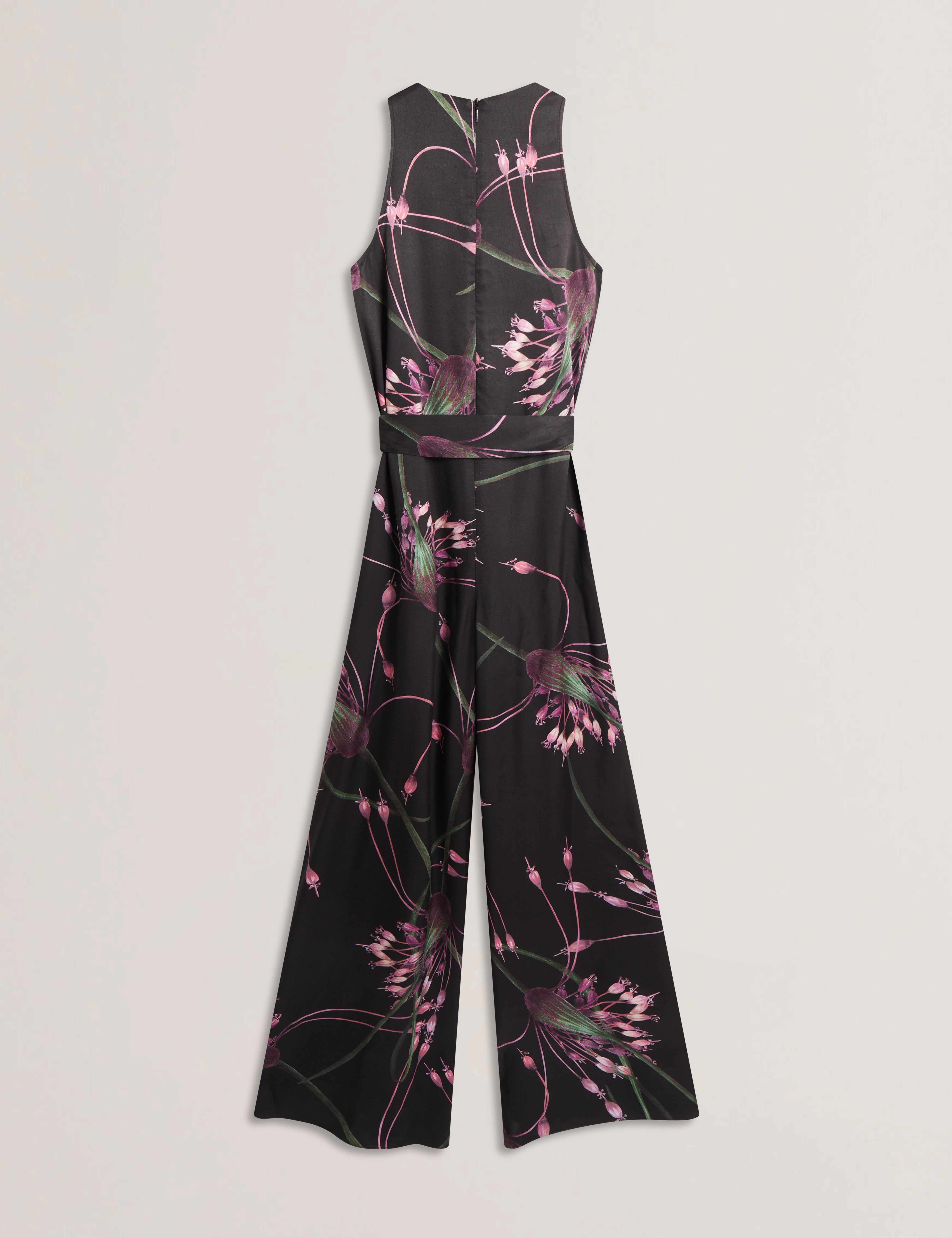 Beckkie Printed Wide Leg Jumpsuit With Pleat Black