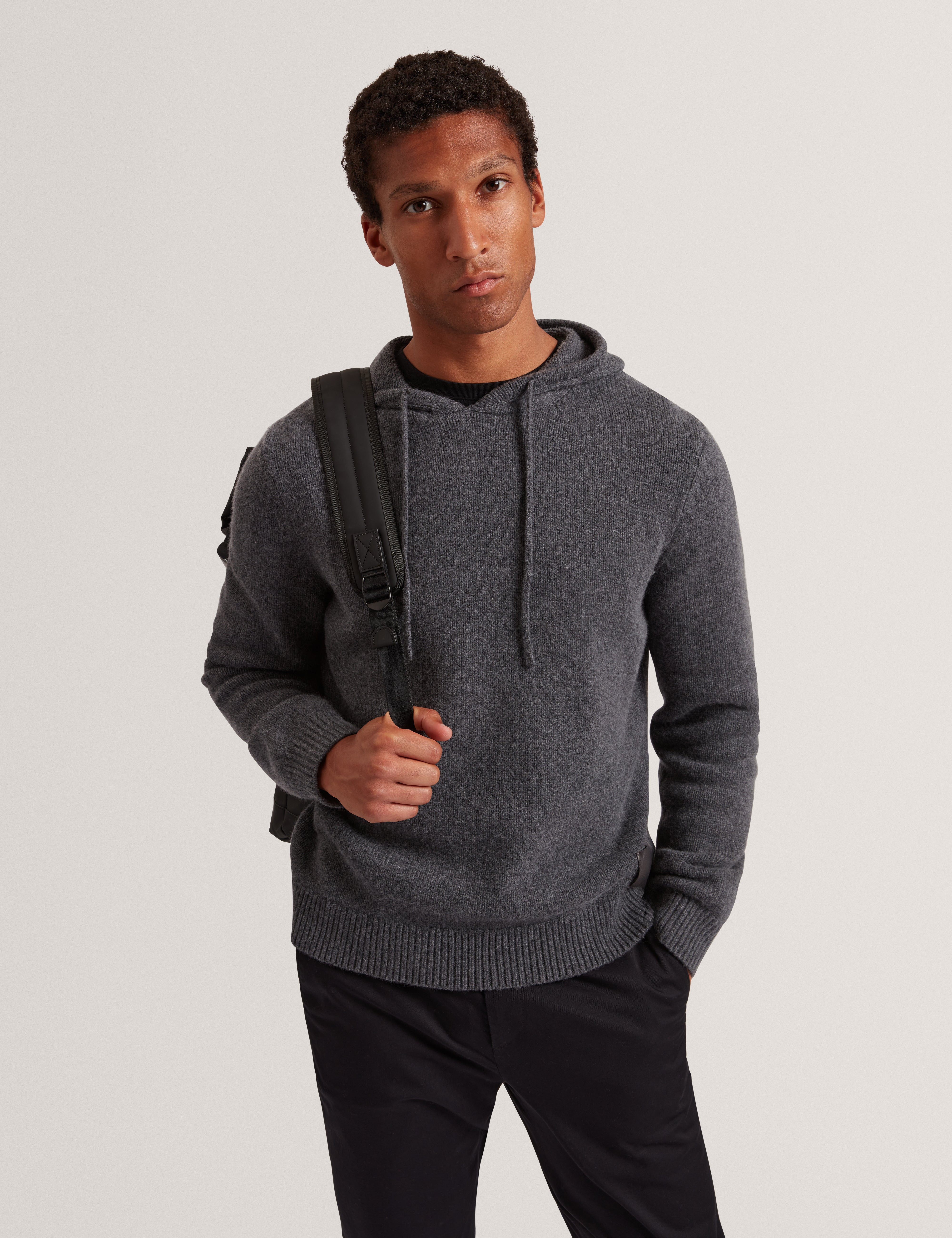 Kins Merino Wool Blend Hoodie Charcoal