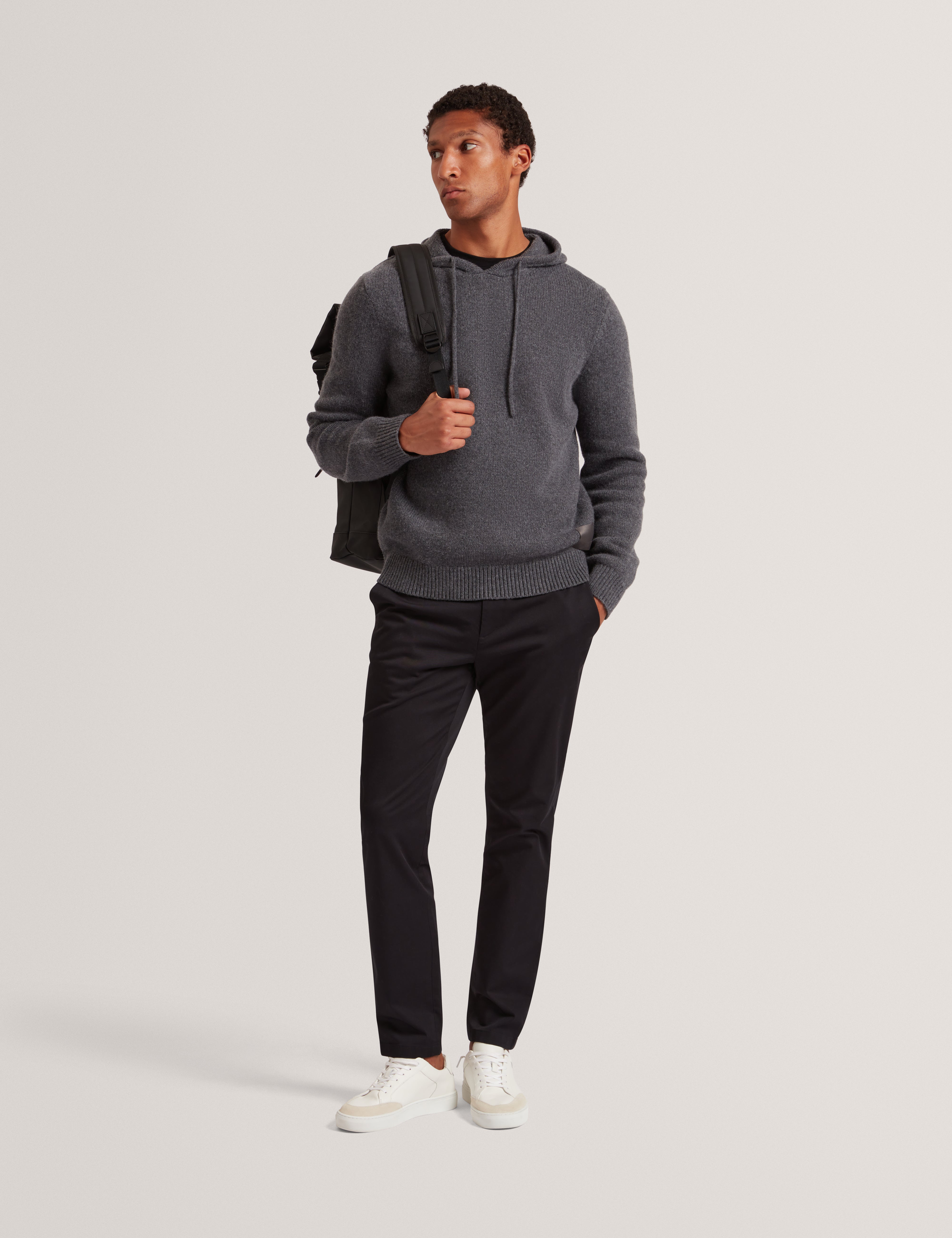 Kins Merino Wool Blend Hoodie Charcoal