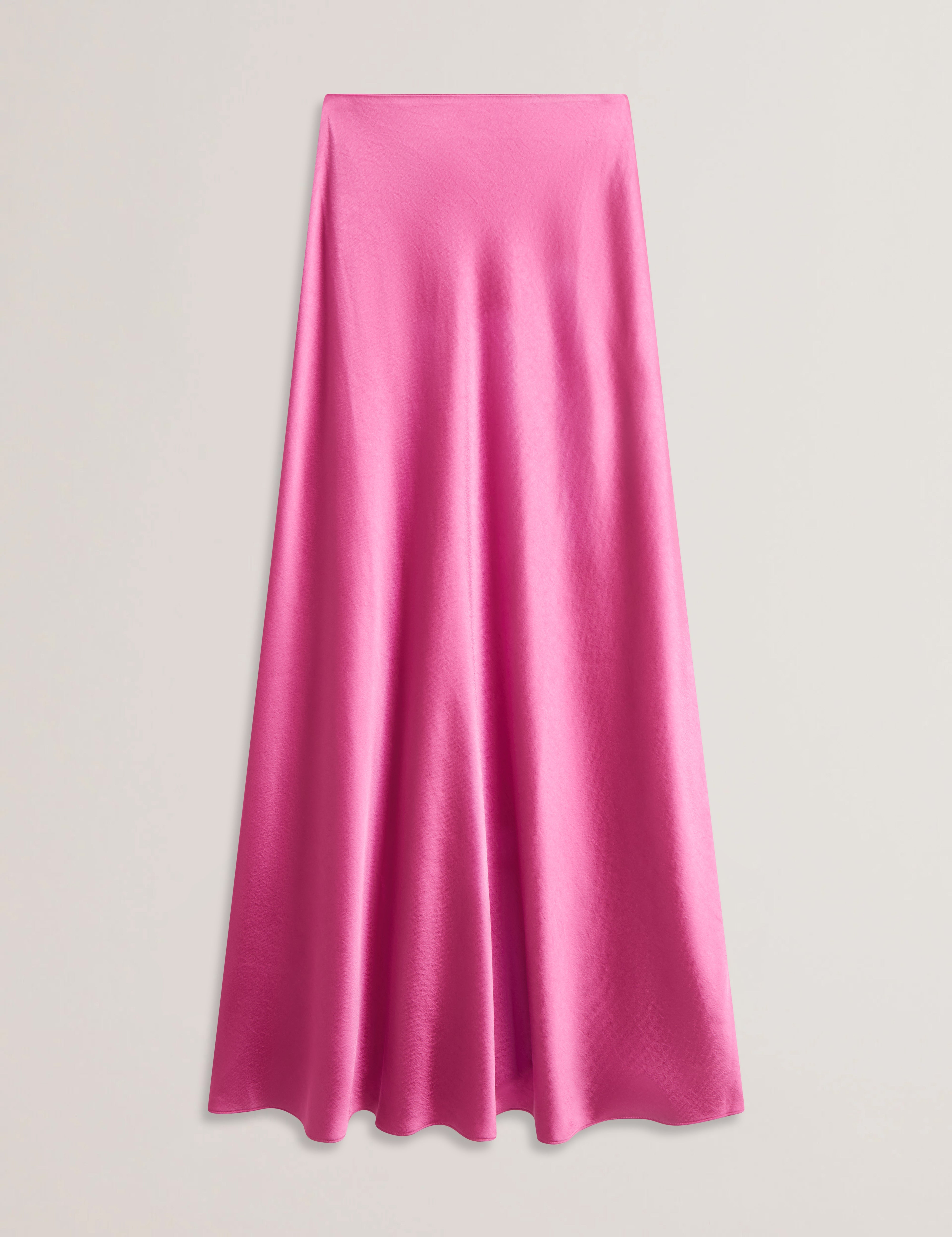 Ontarii Bias Cut Satin Maxi Skirt Brt-Pink