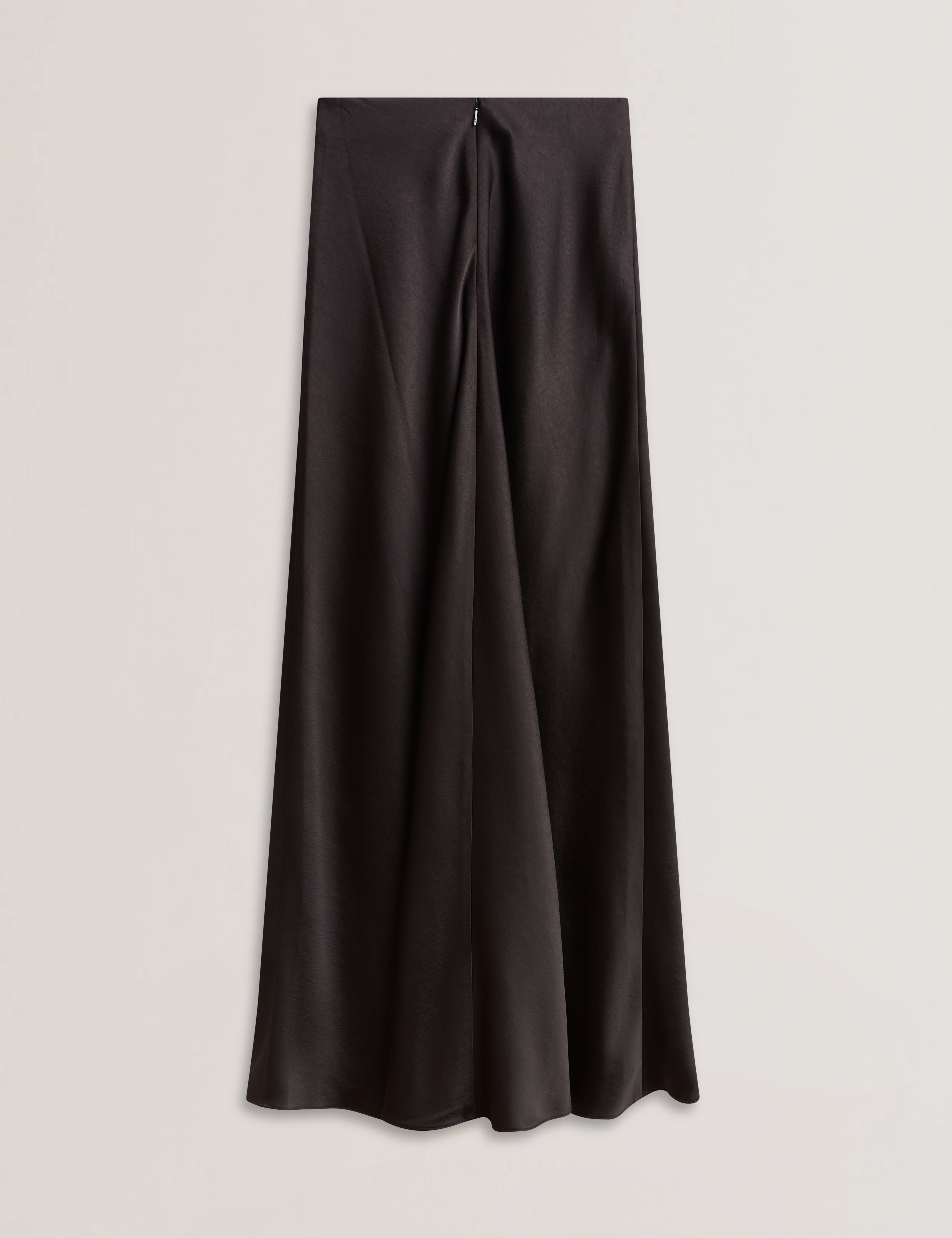 Ontarii Bias Cut Satin Maxi Skirt Black