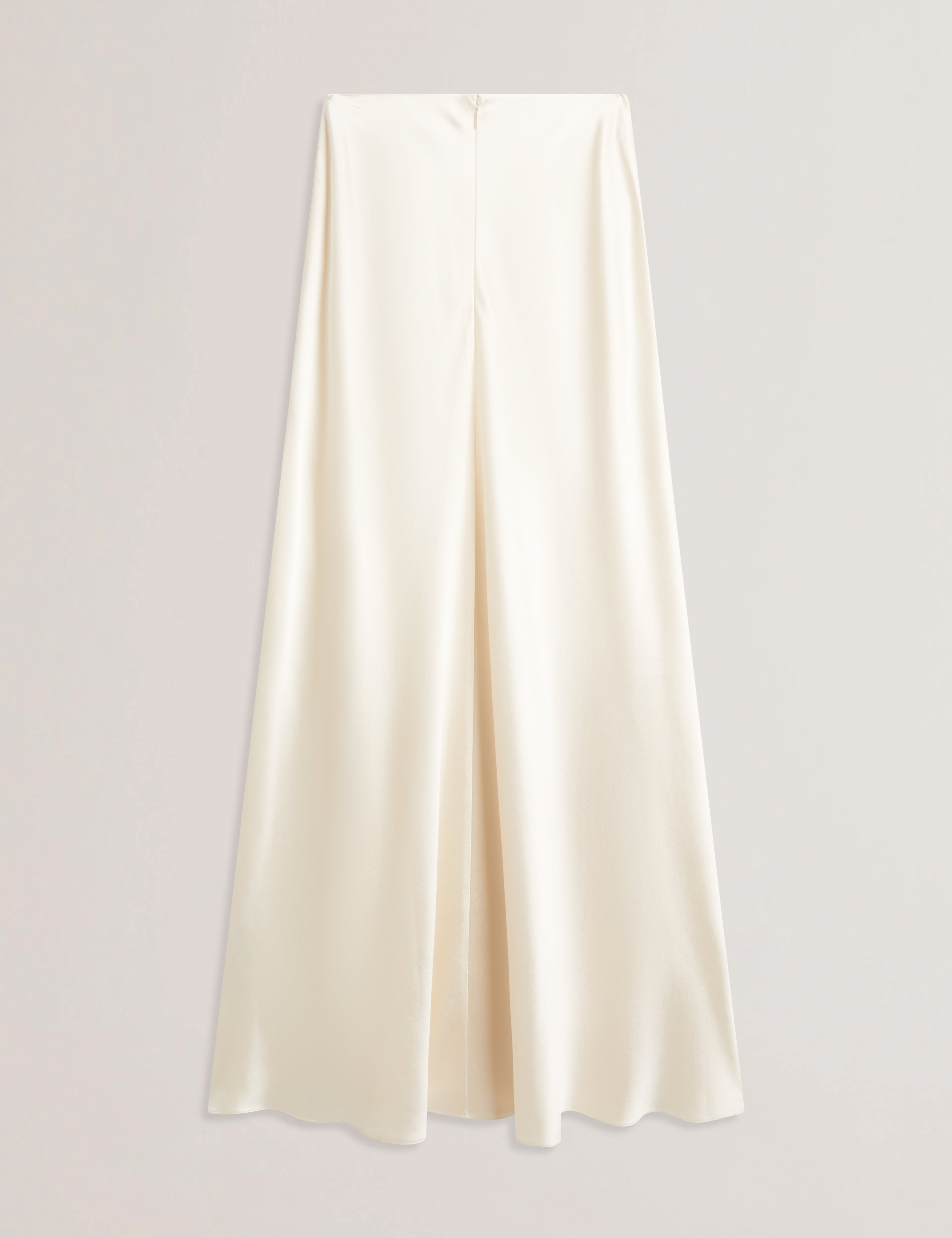 Ontarii Bias Cut Satin Maxi Skirt White