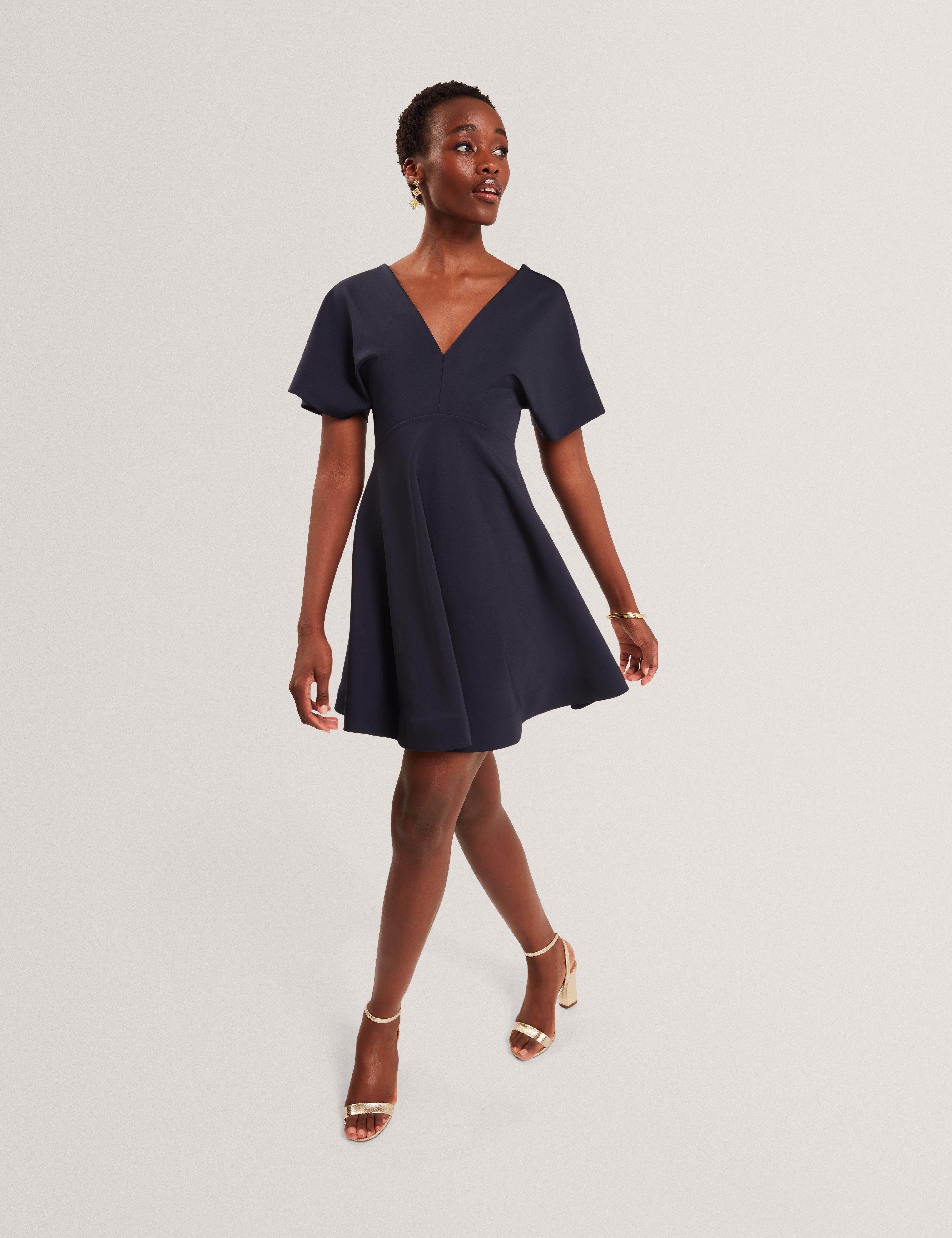 Catlnn Milano Jersey Skater Dress Navy