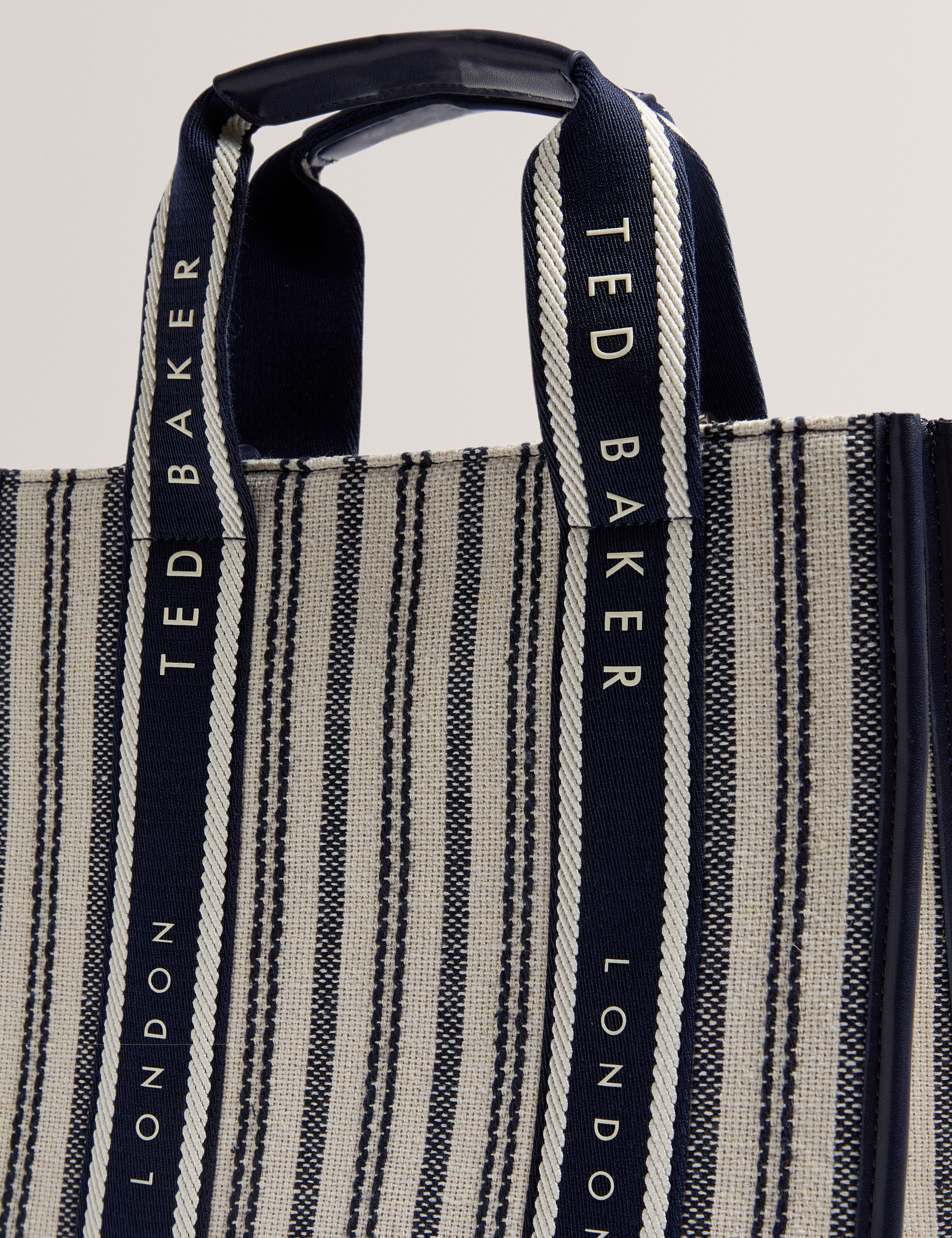 Harllee Striped Canvas Small Webbing Bag Navy