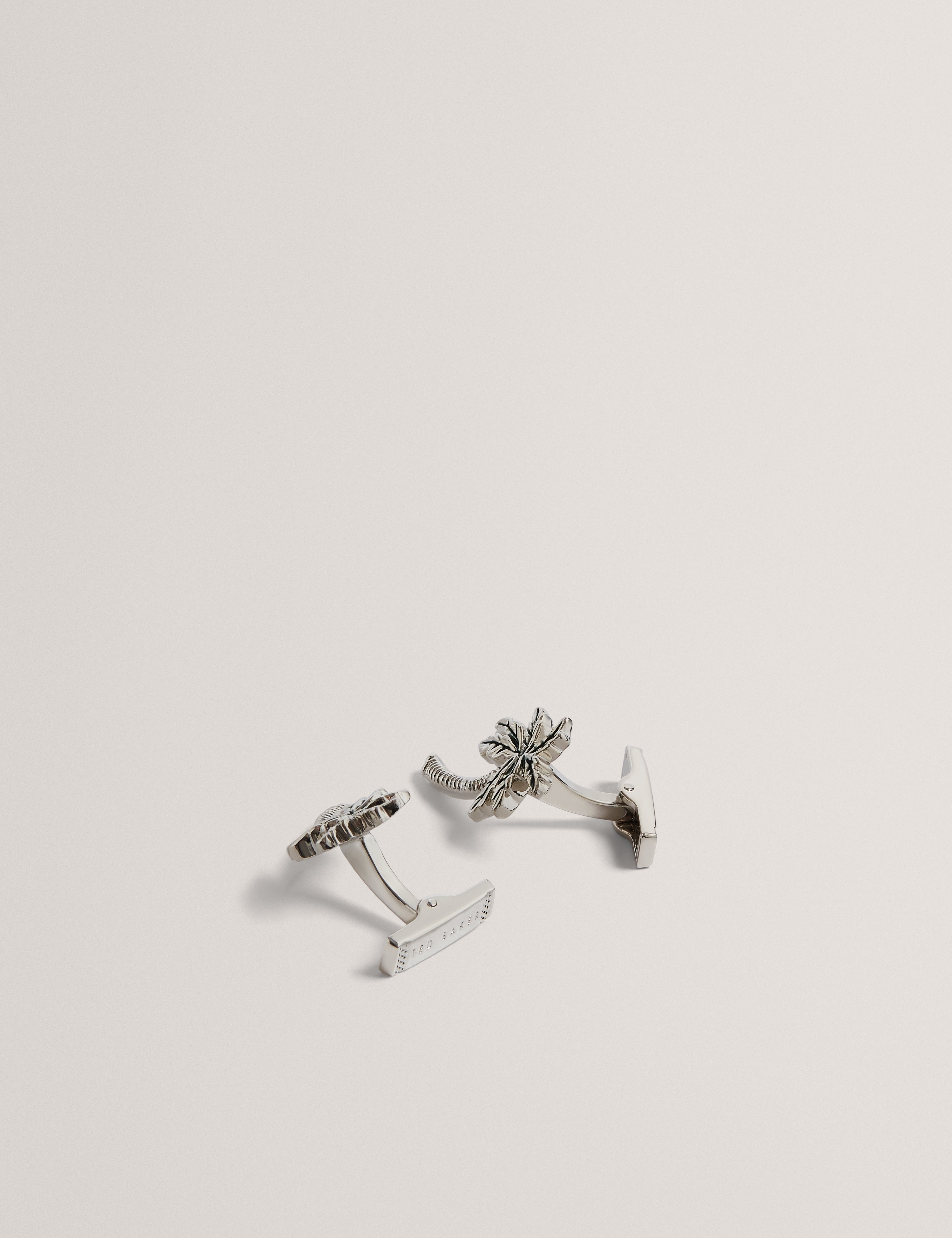 Palmiie Palm Tree Cufflink Lapel Pin Silver