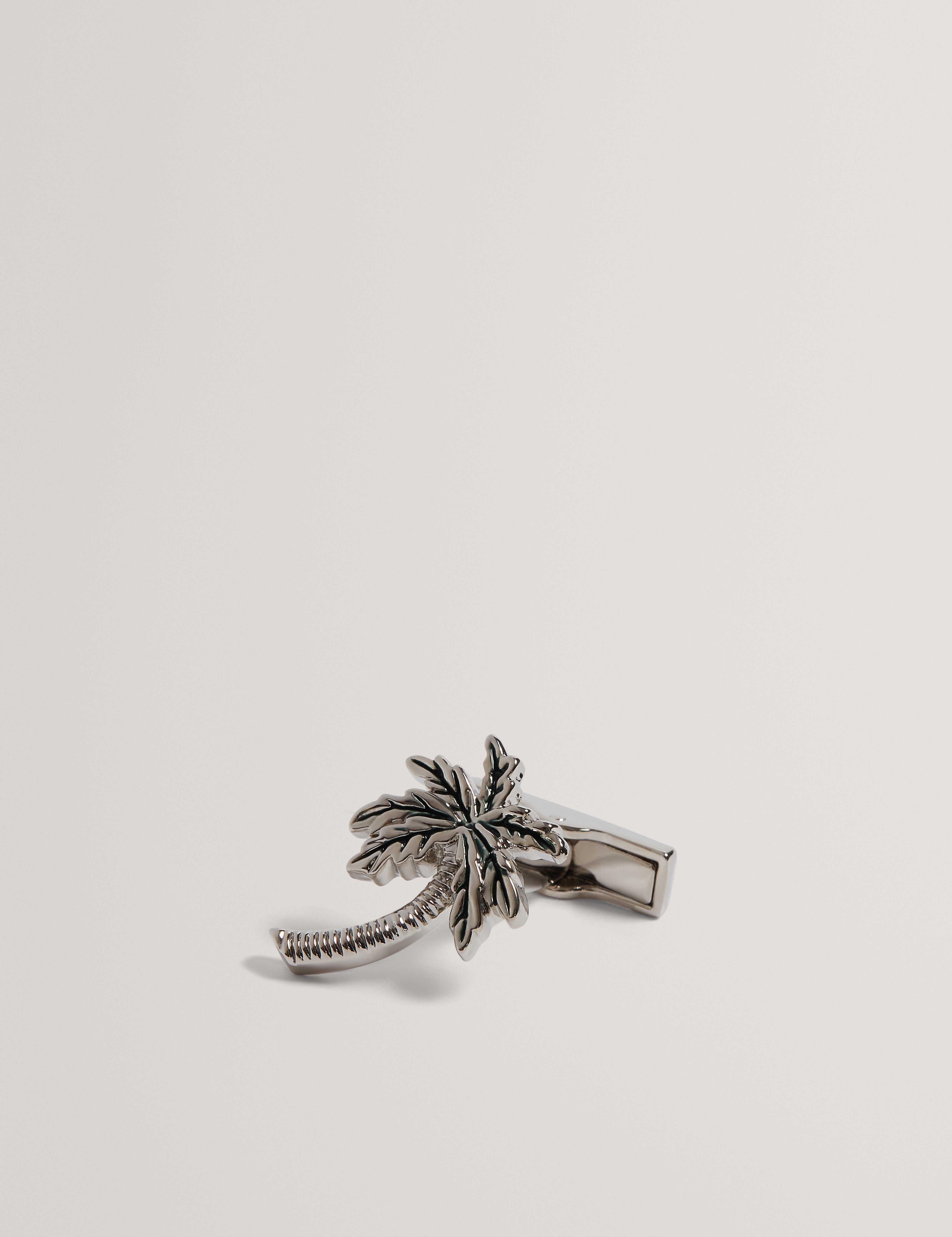 Palmiie Palm Tree Cufflink Lapel Pin Silver