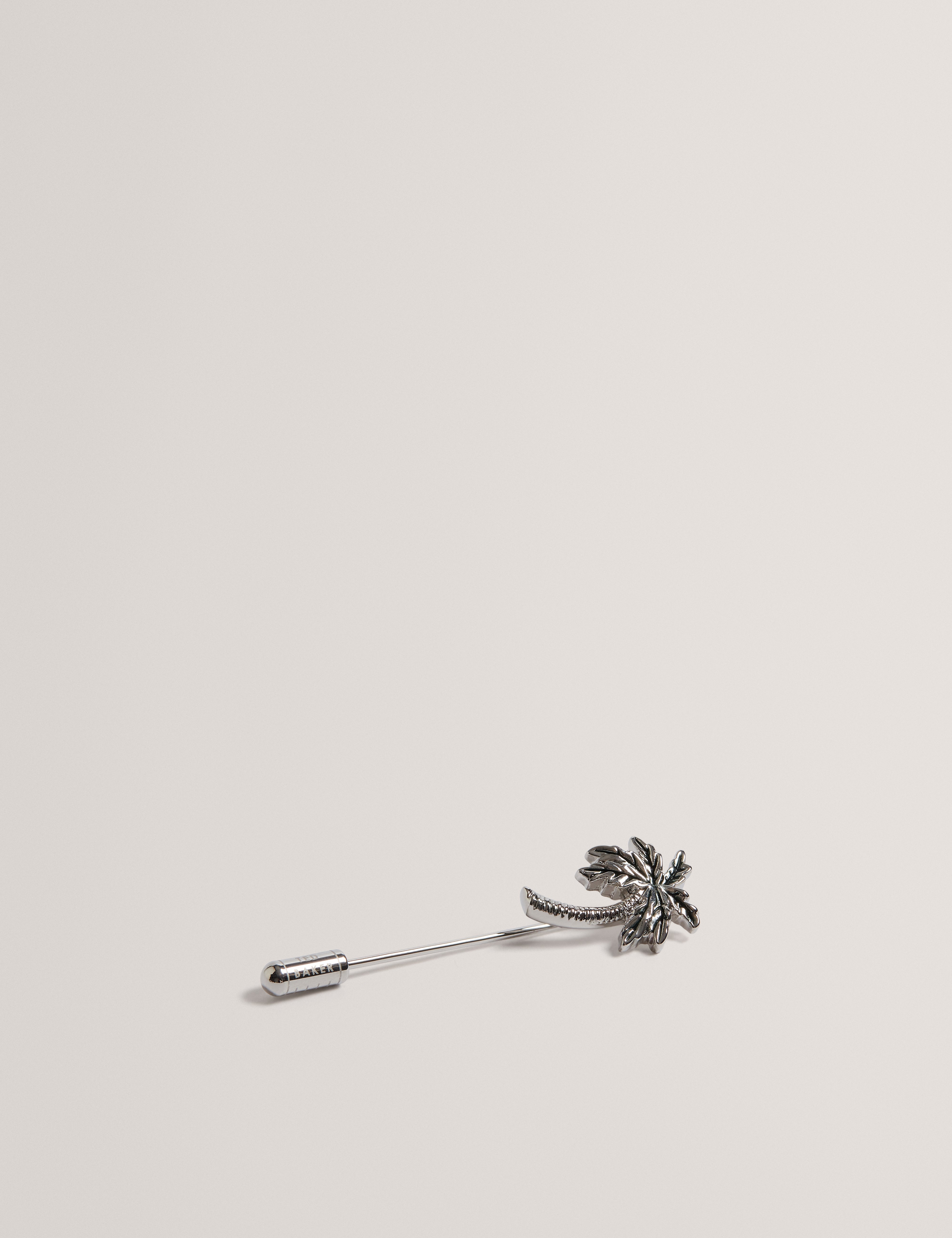 Palmiie Palm Tree Cufflink Lapel Pin Silver