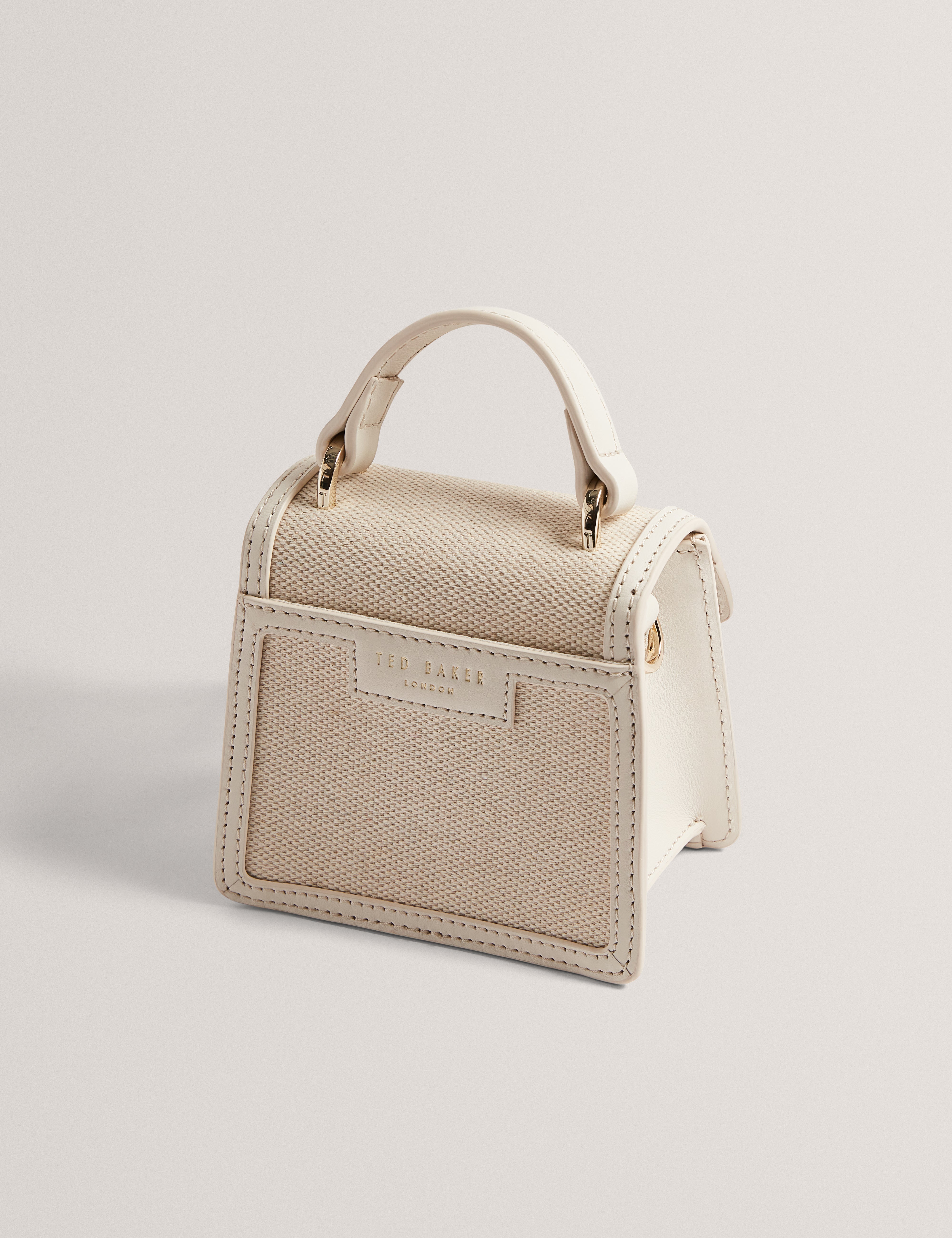 Audou Canvas Rose Hardware Mini Bag Ecru