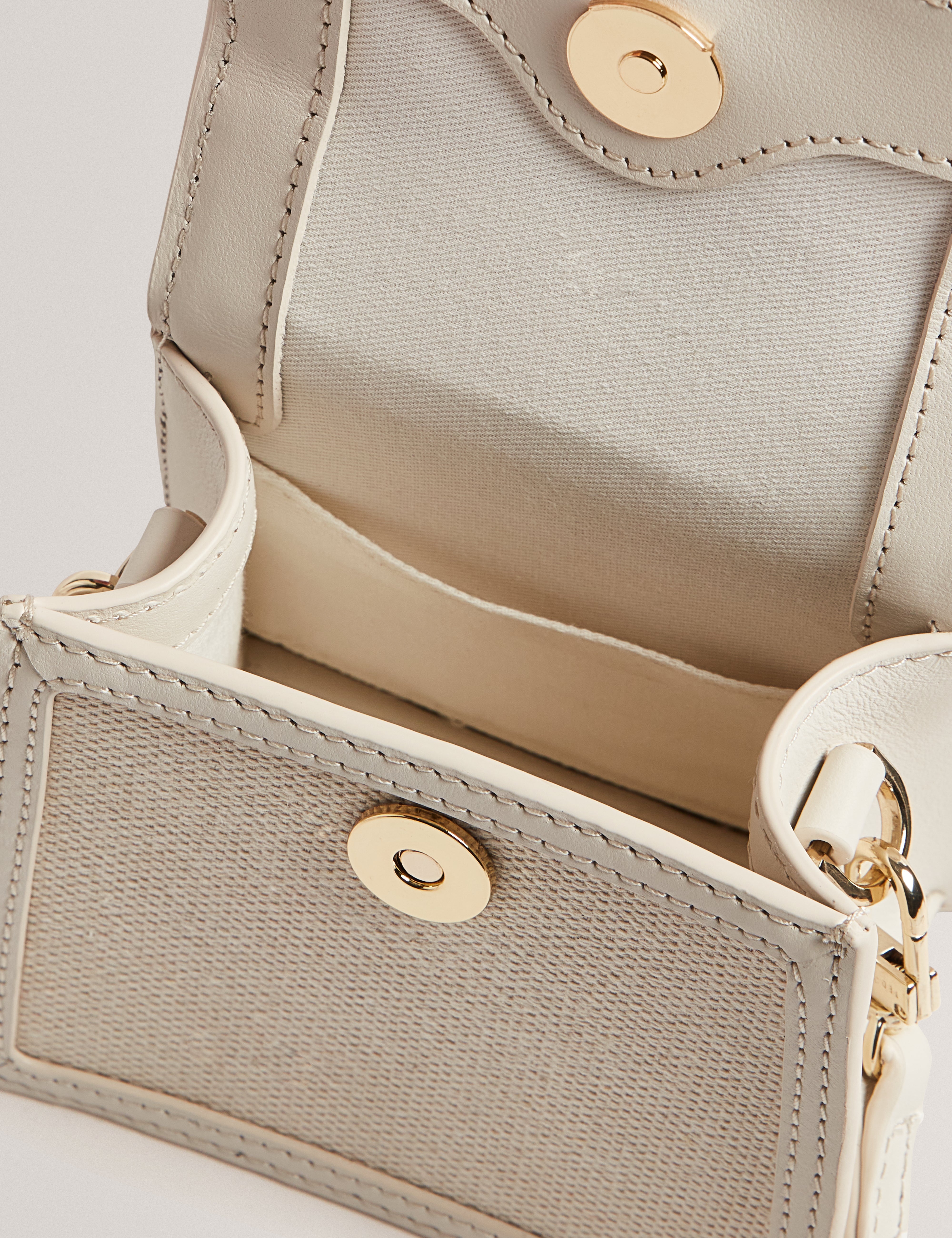 Audou Canvas Rose Hardware Mini Bag Ecru