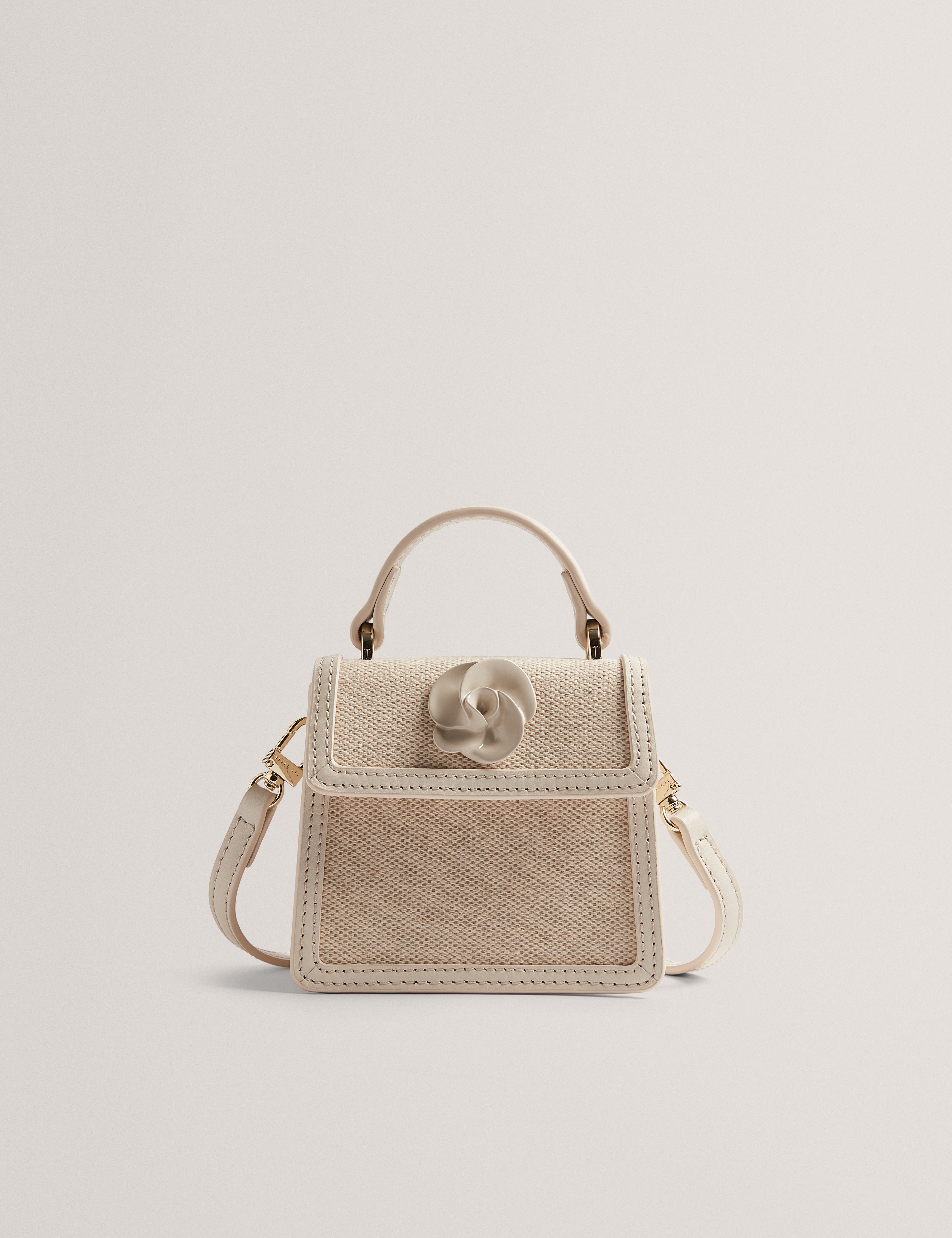 Audou Canvas Rose Hardware Mini Bag Ecru
