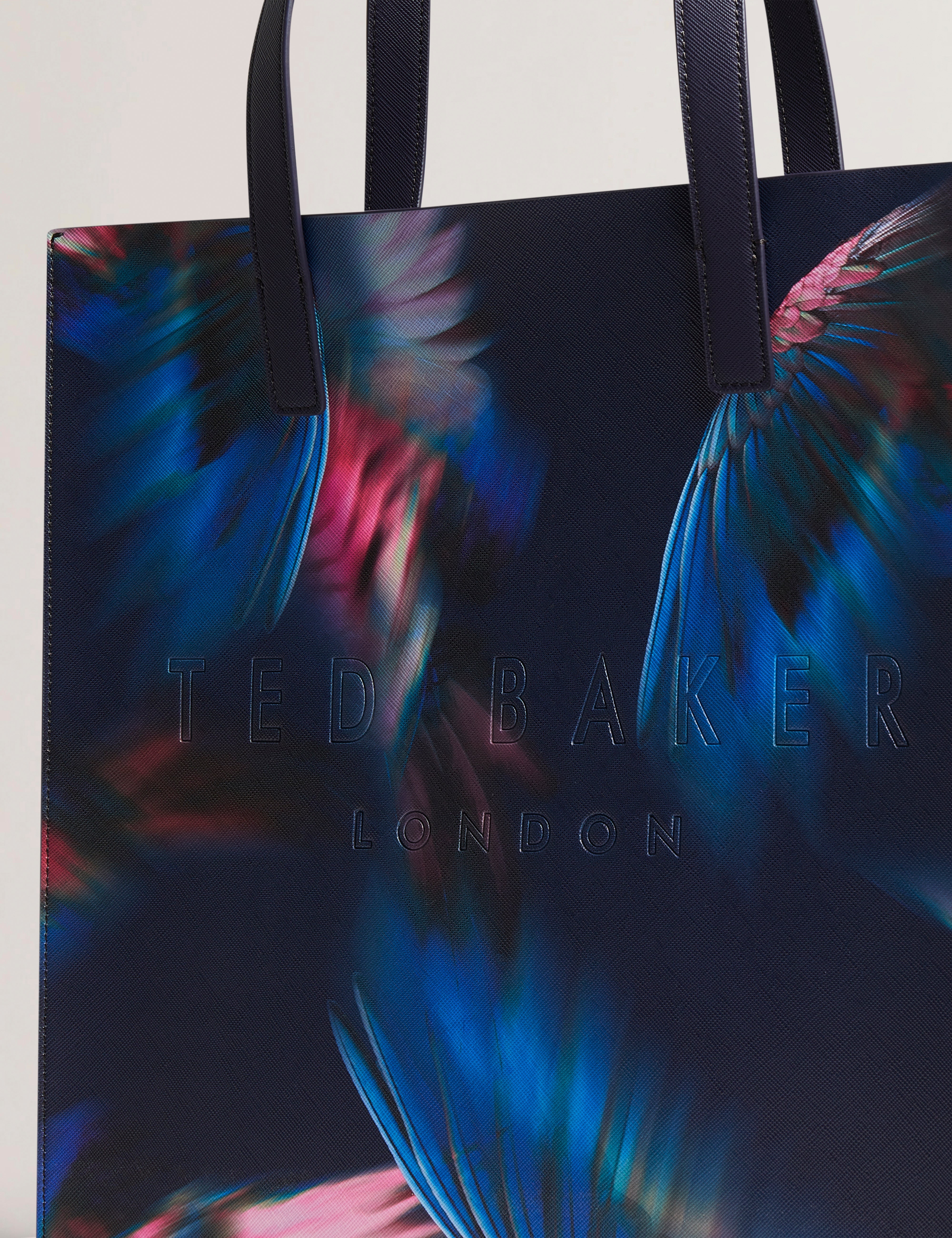 Feakkon Feather Print Large Icon Bag Navy