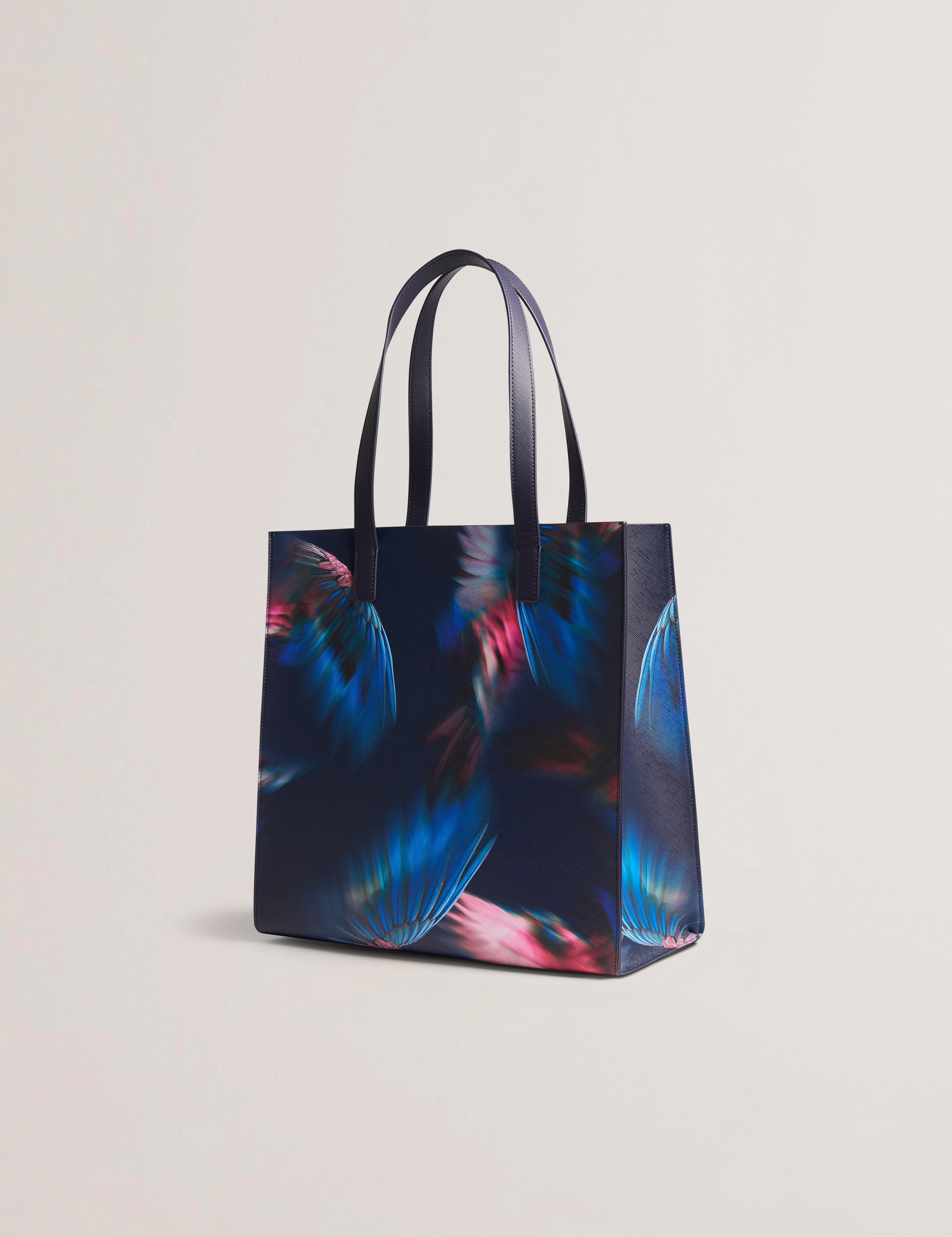 Feakkon Feather Print Large Icon Bag Navy