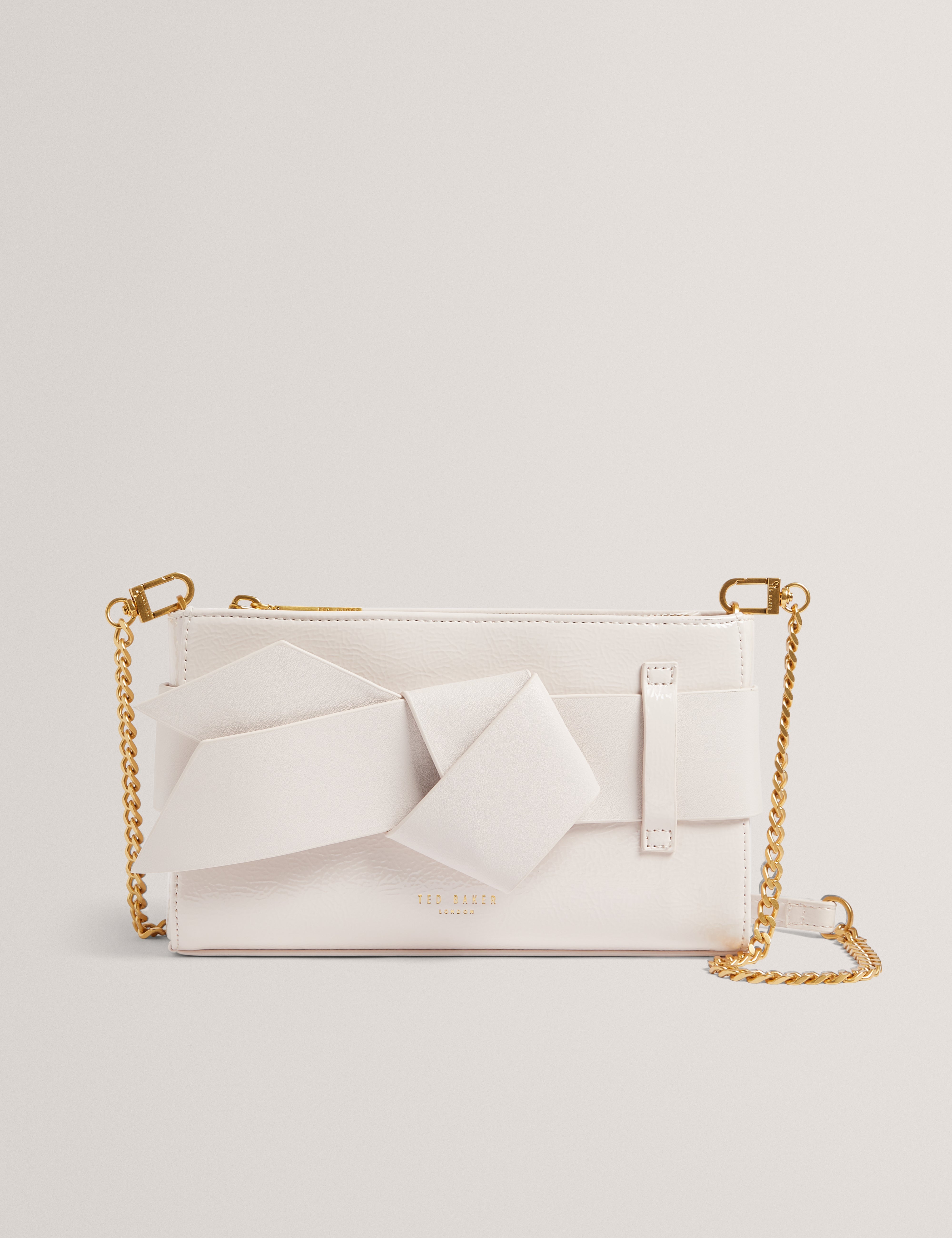 Jimmah Soft Pu Bow Clutch Bag Ivory