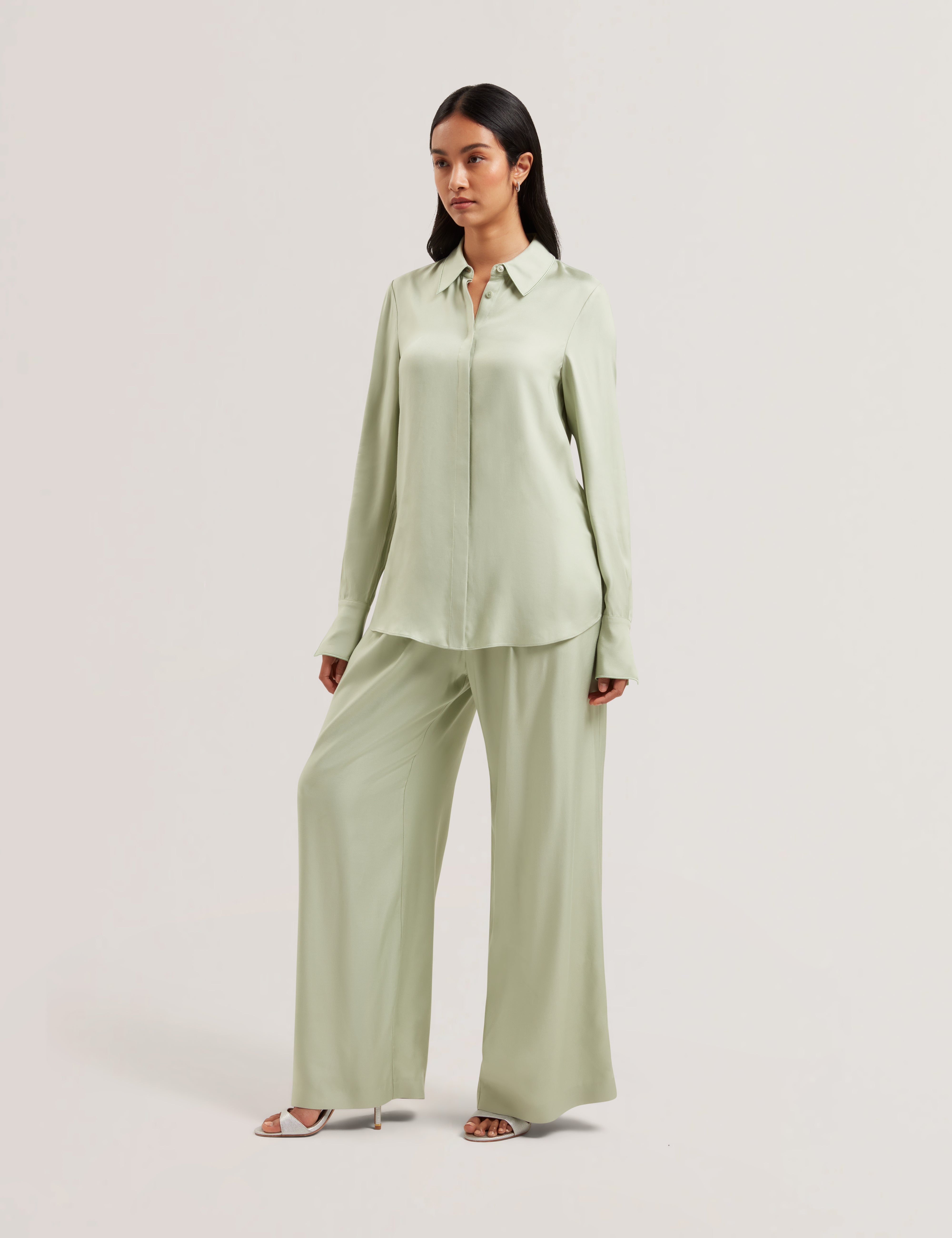 Kaytt Longline Twill Shirt Lt-Green