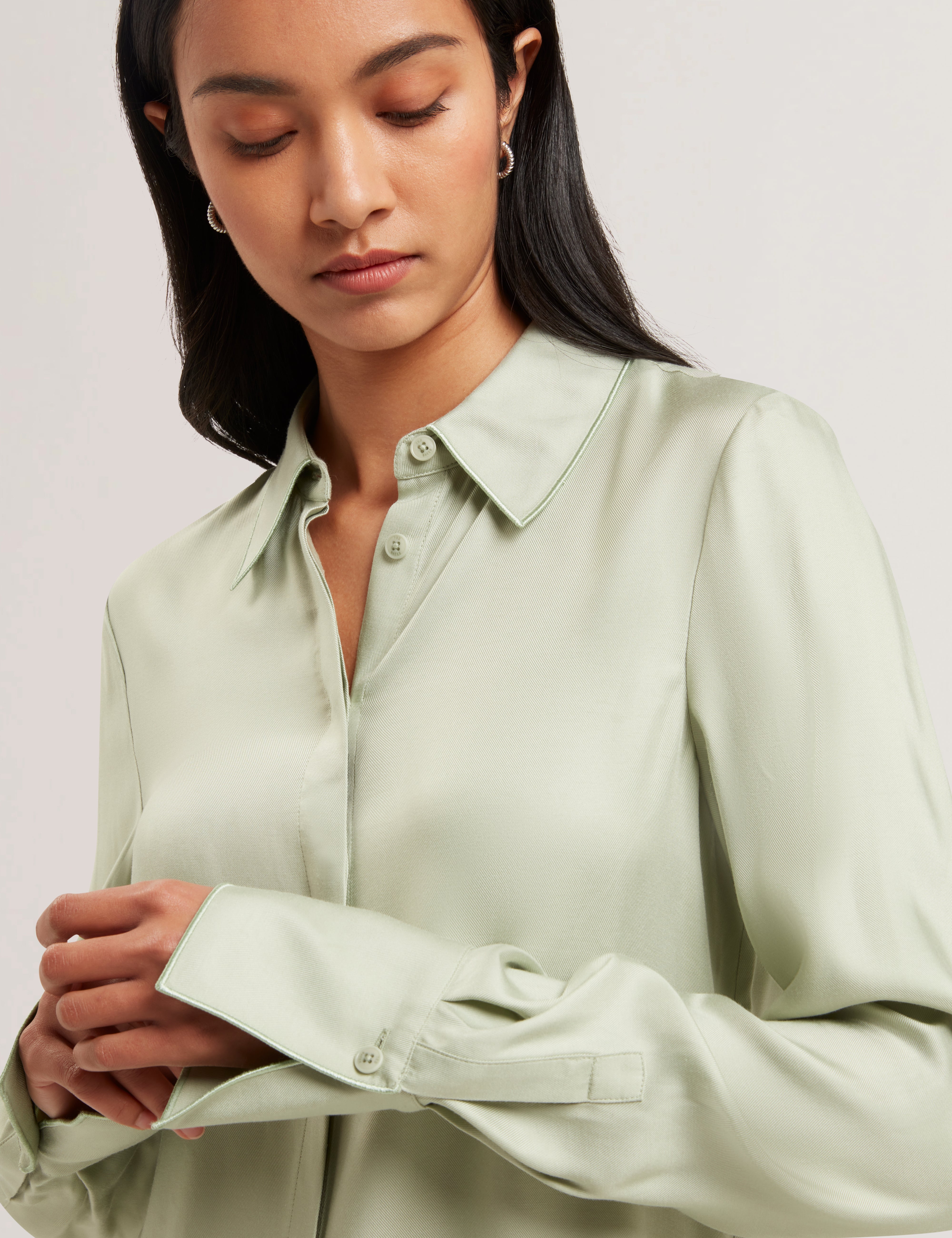 Kaytt Longline Twill Shirt Lt-Green