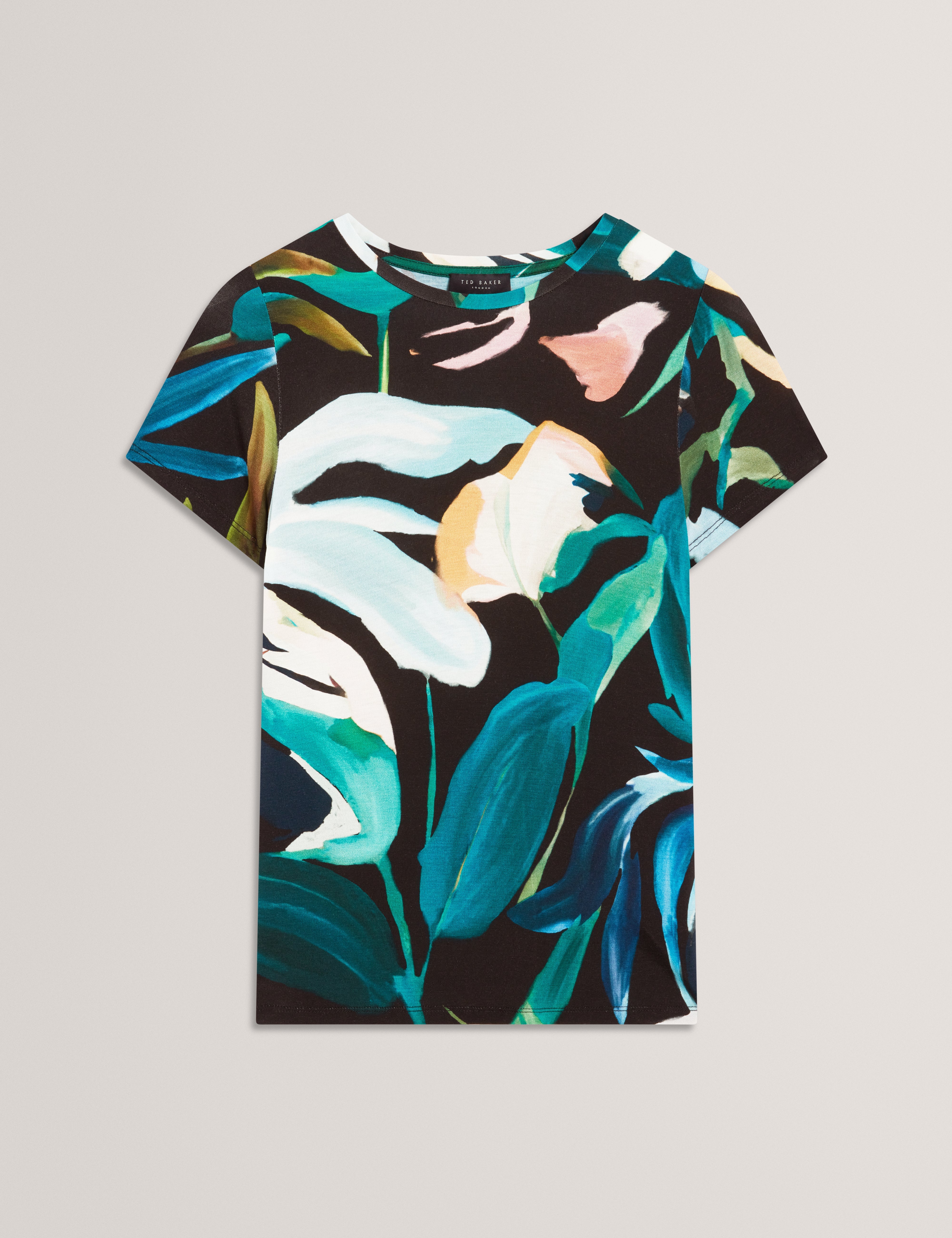 Haiiley Printed Fitted Short Sleeve Tee Black