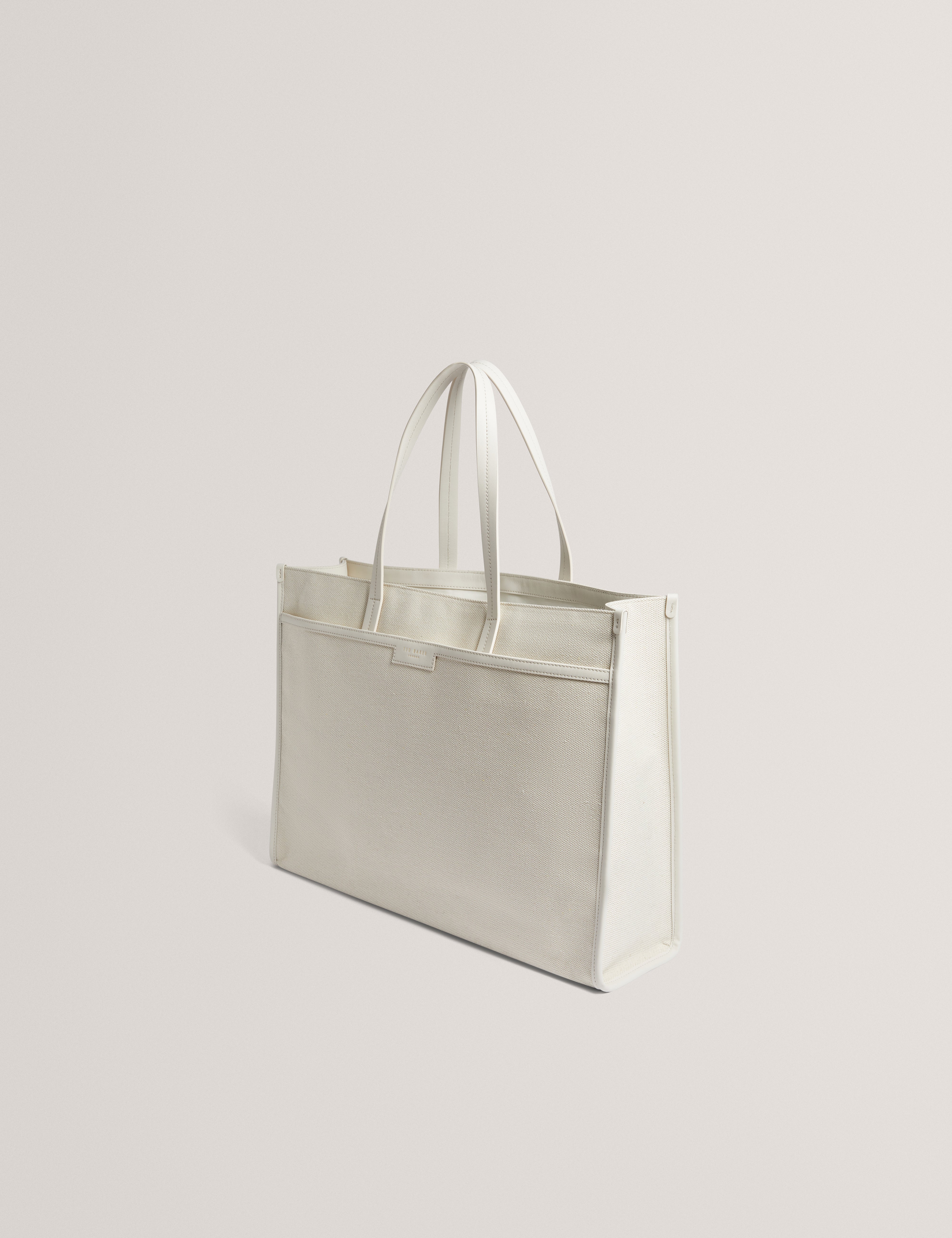 Audos Canvas Rose Hardware Tote Bag Ecru