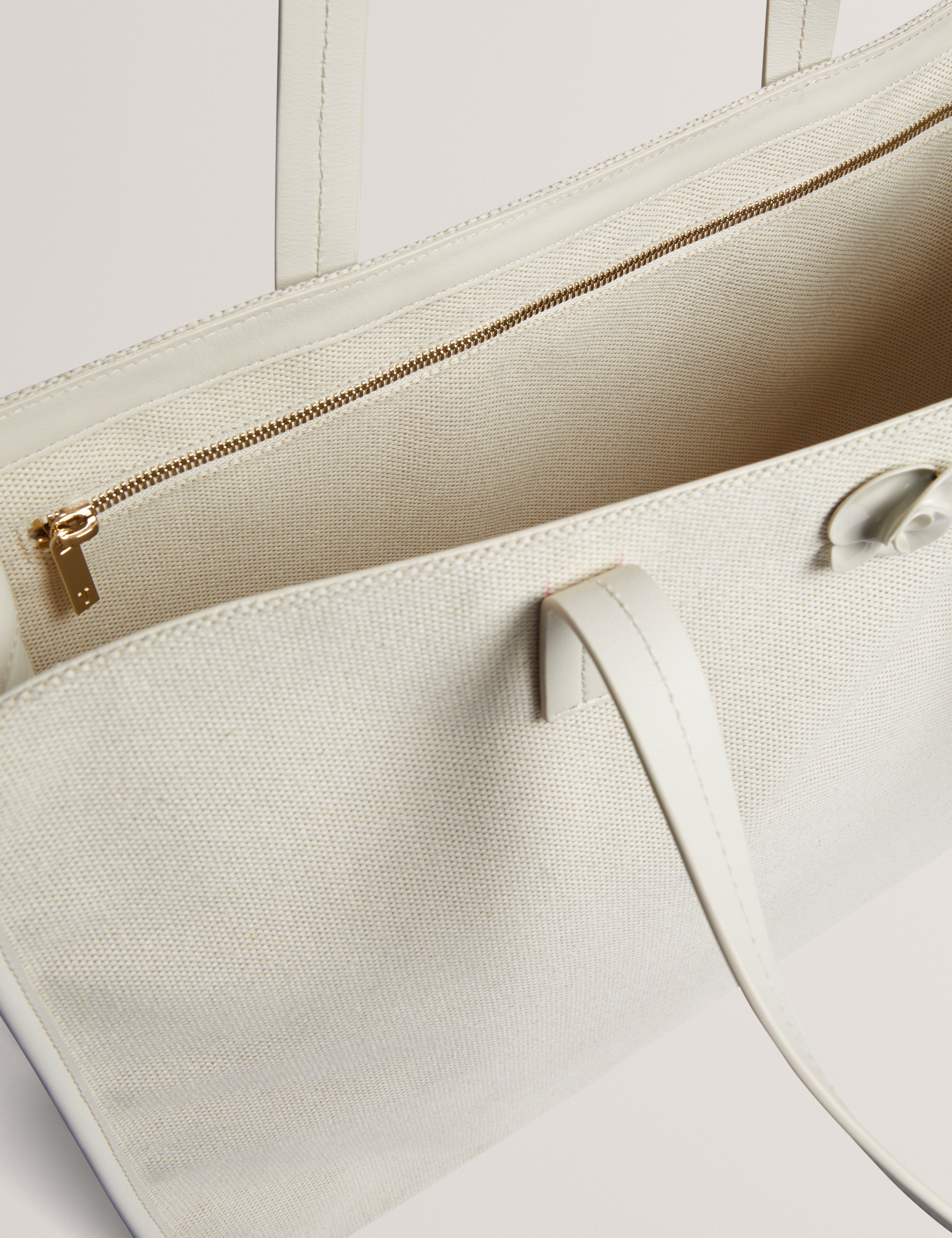 Audos Canvas Rose Hardware Tote Bag Ecru