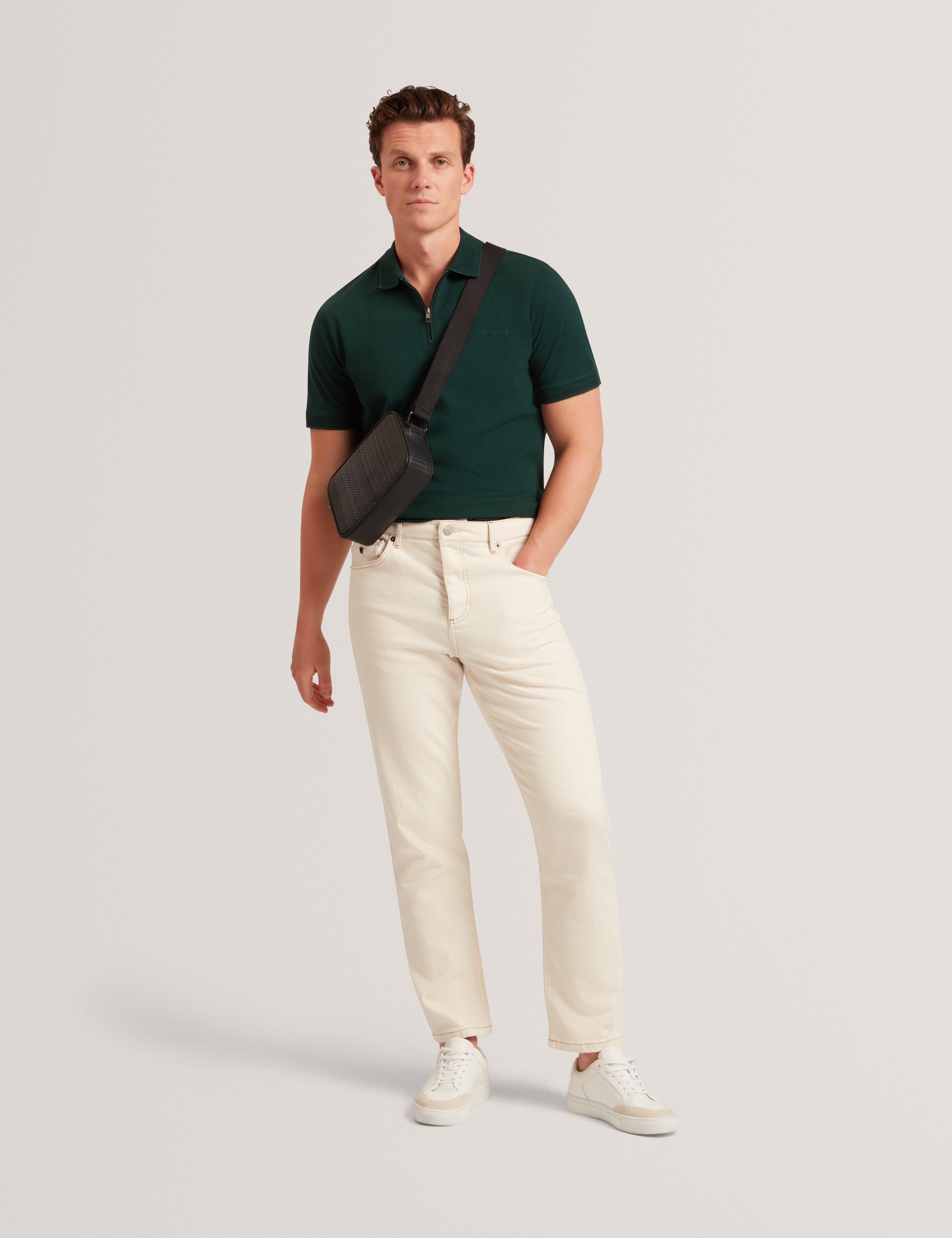 Cyrile Branded Honeycomb Trim Ss Polo Dk-Green