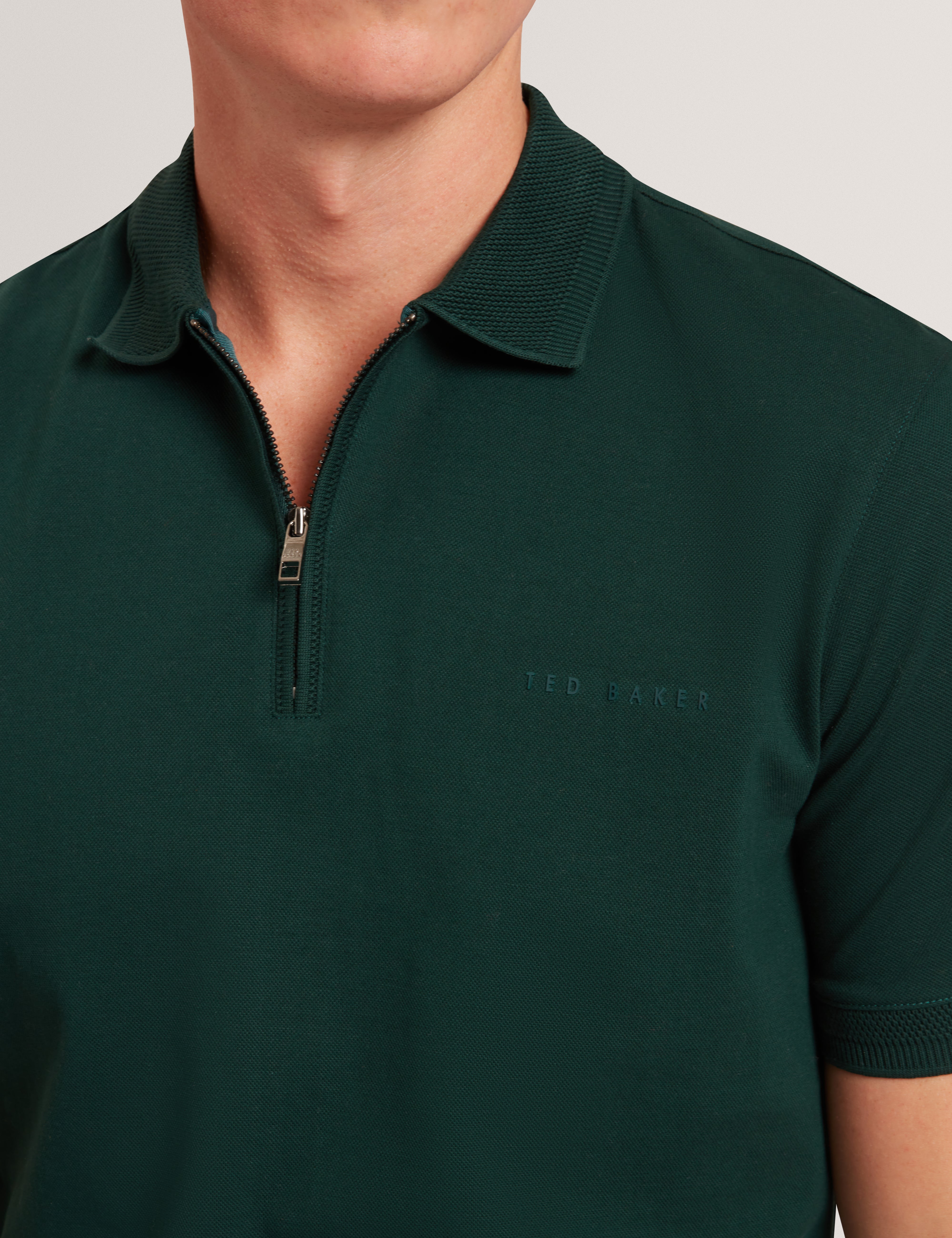 Cyrile Branded Honeycomb Trim Ss Polo Dk-Green