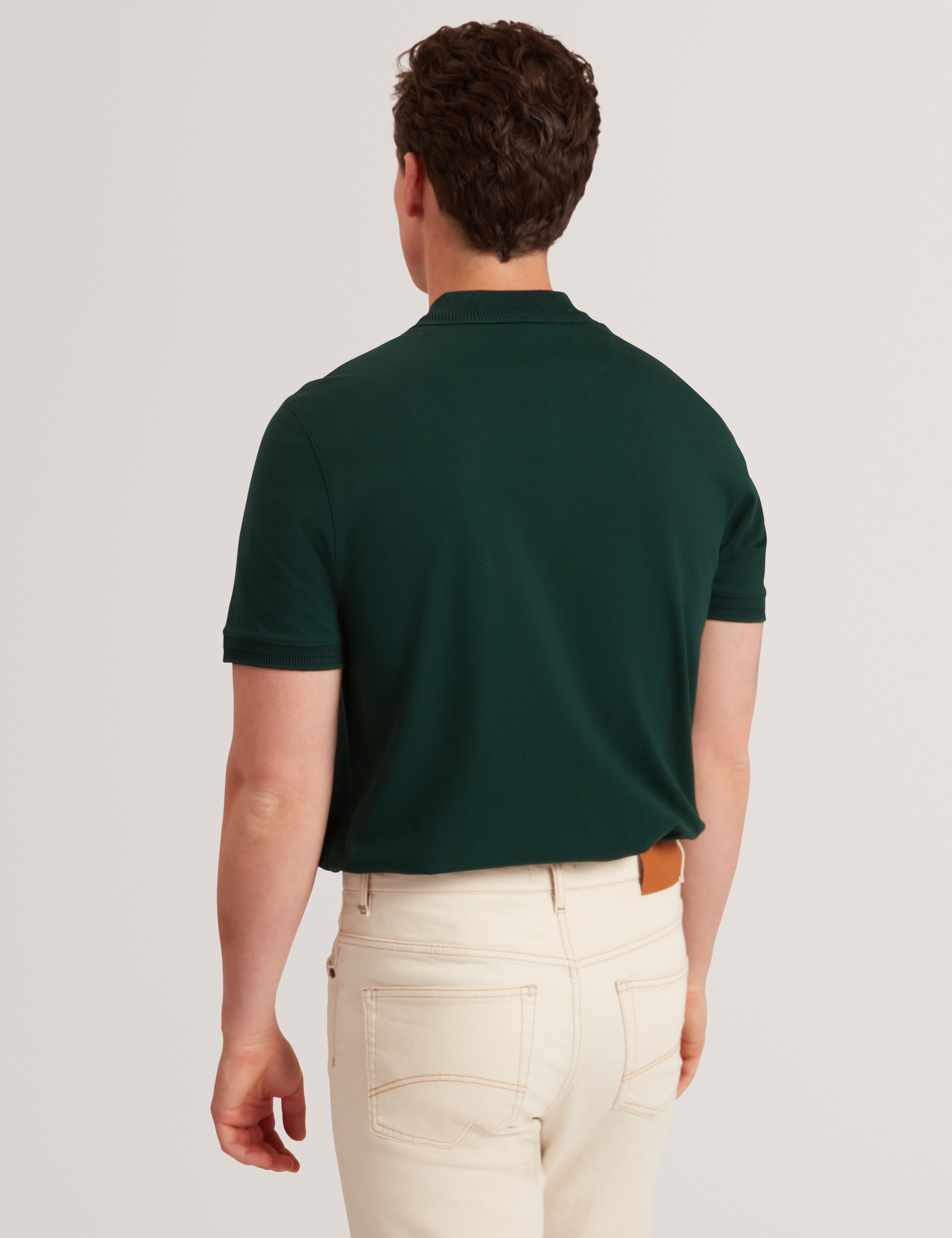 Cyrile Branded Honeycomb Trim Ss Polo Dk-Green