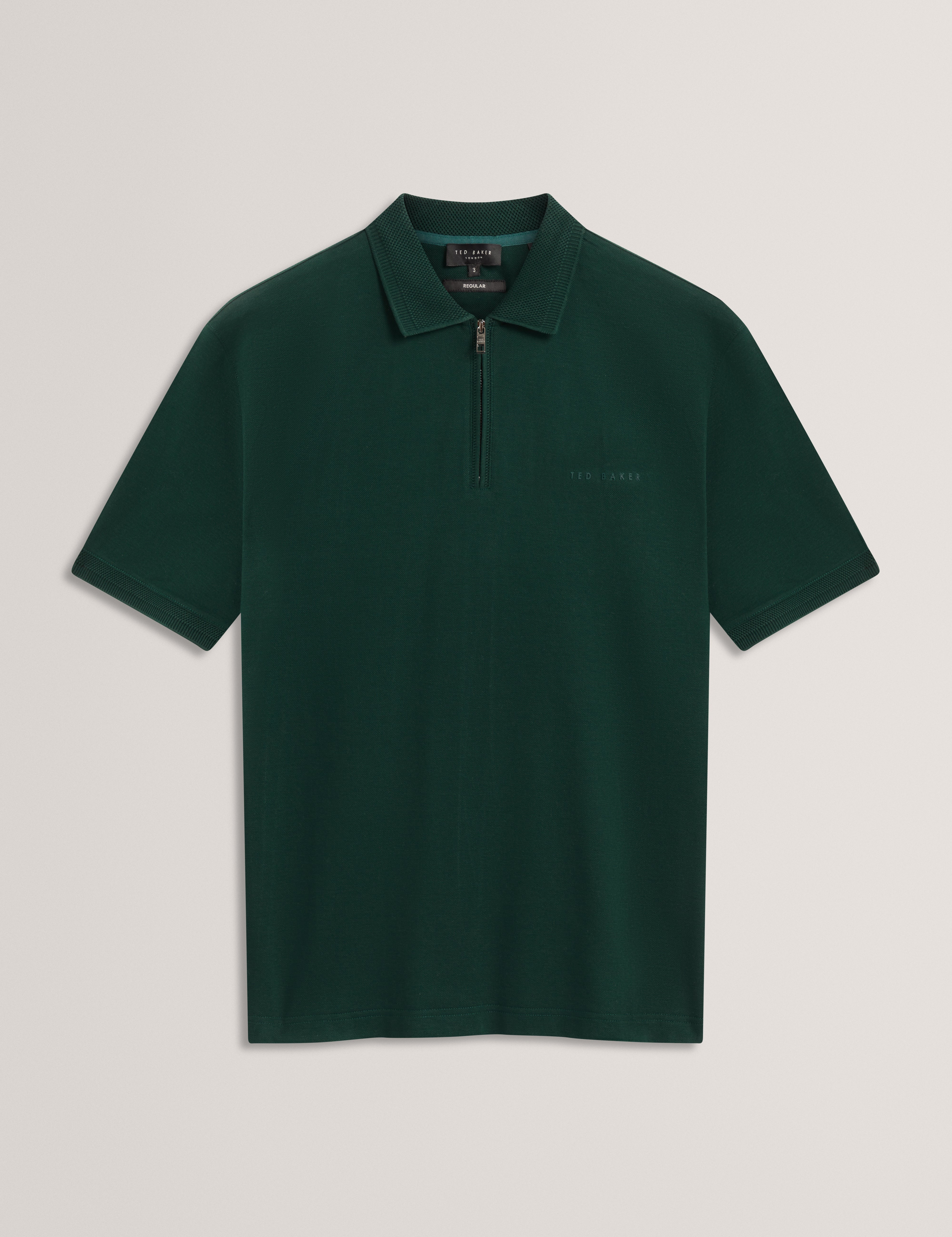 Cyrile Branded Honeycomb Trim Ss Polo Dk-Green