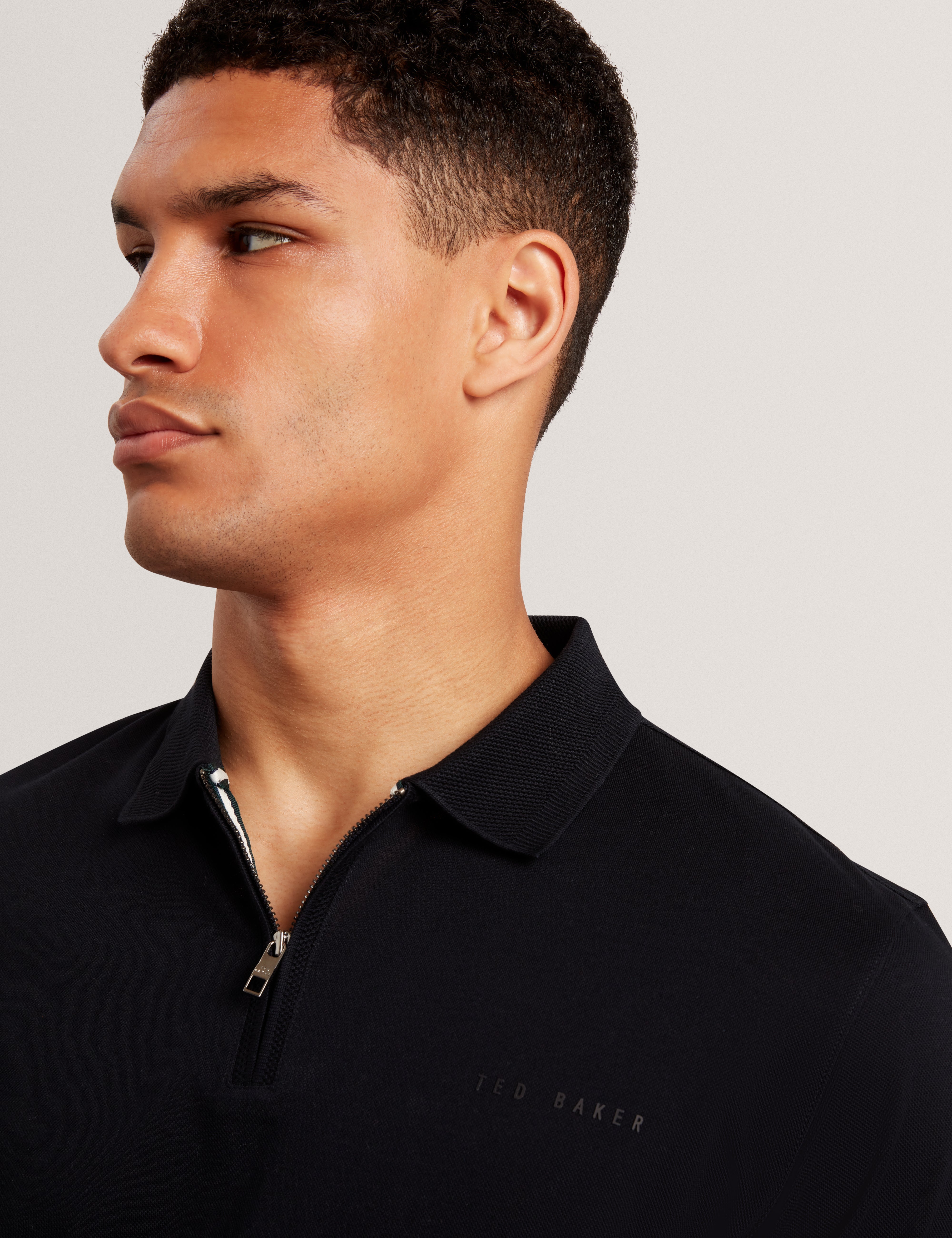 Cyrile Branded Honeycomb Trim Ss Polo Navy