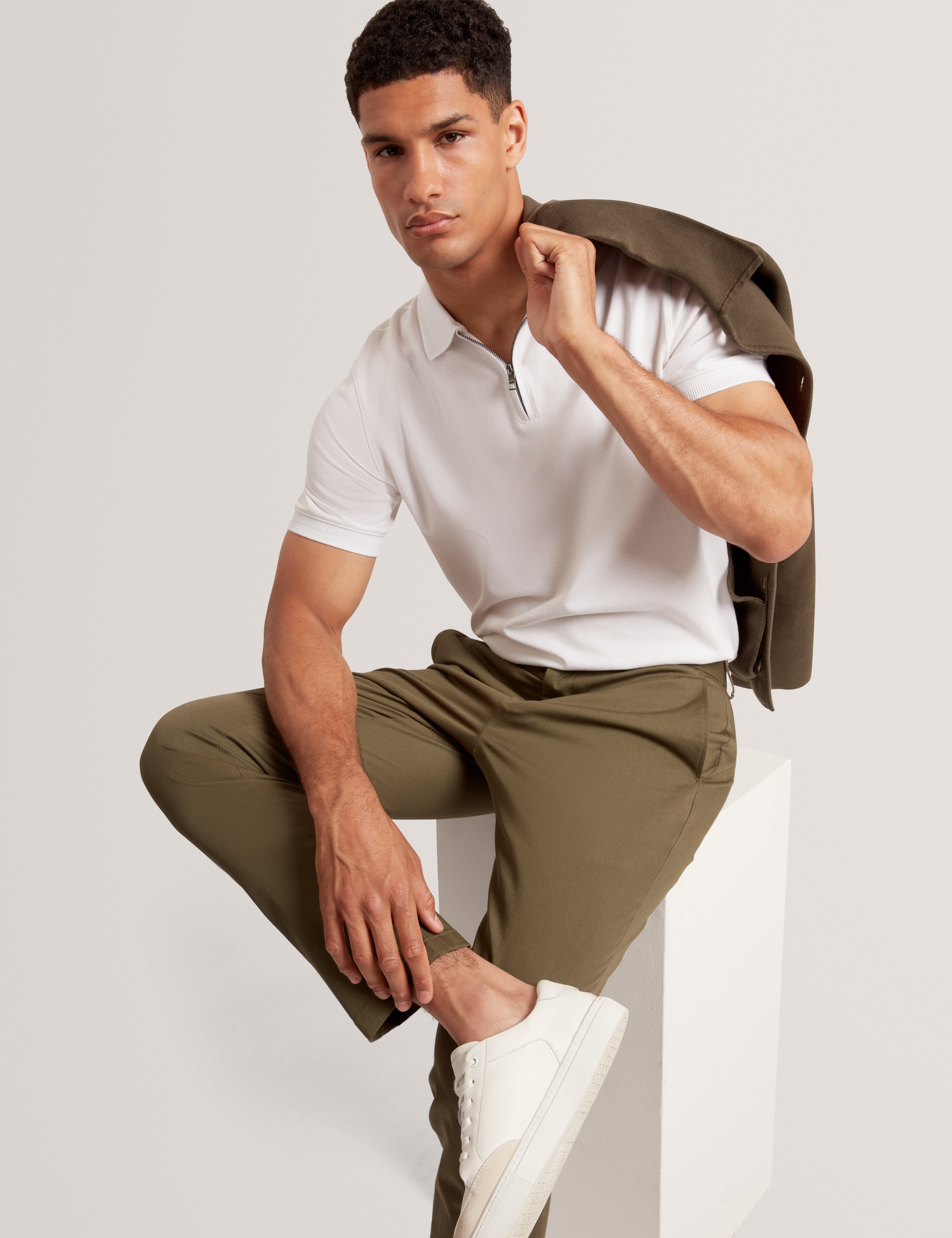 Cyrile Branded Honeycomb Trim Ss Polo White