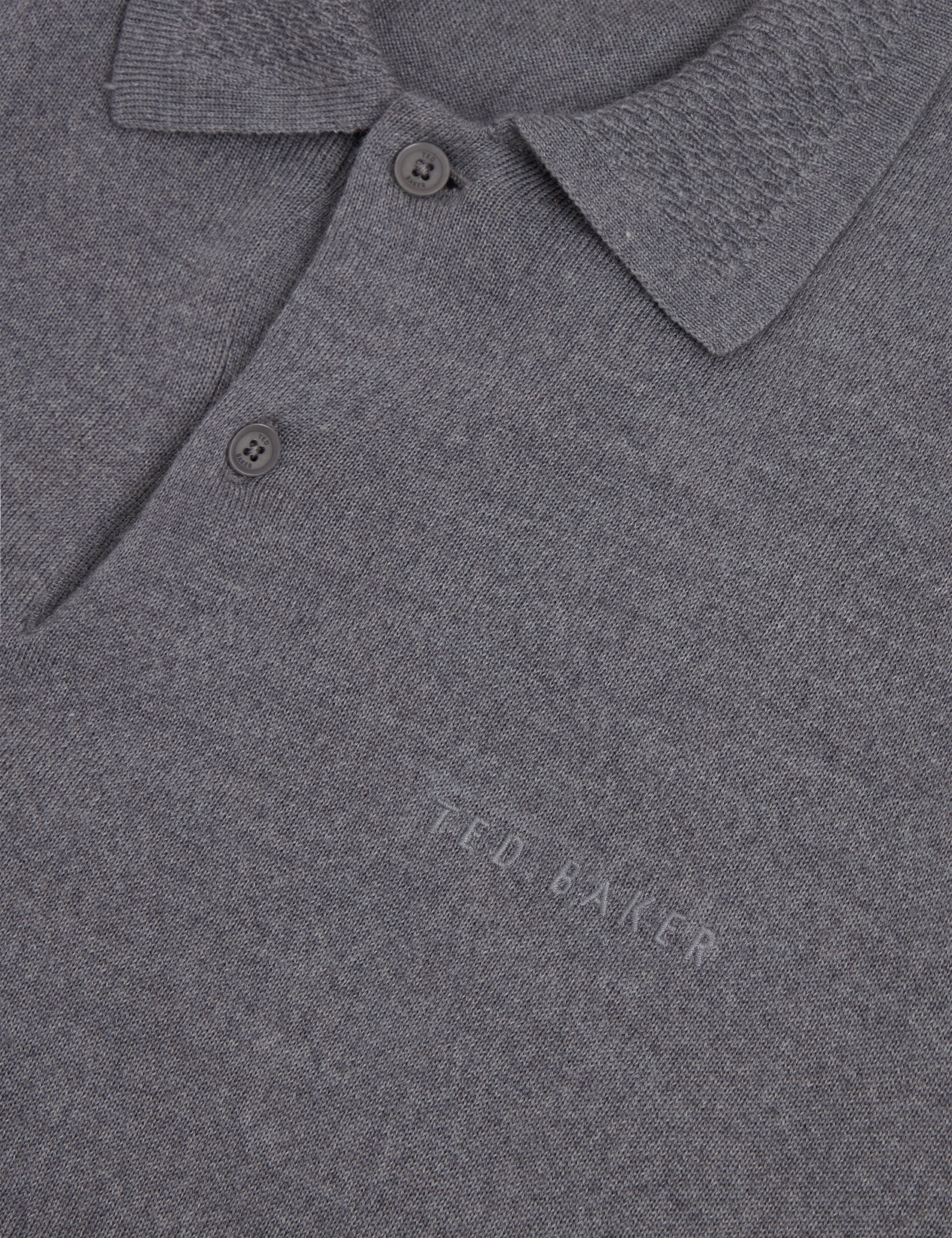 Chriesy Ss Branded Merino Knitted Polo Mid-Grey