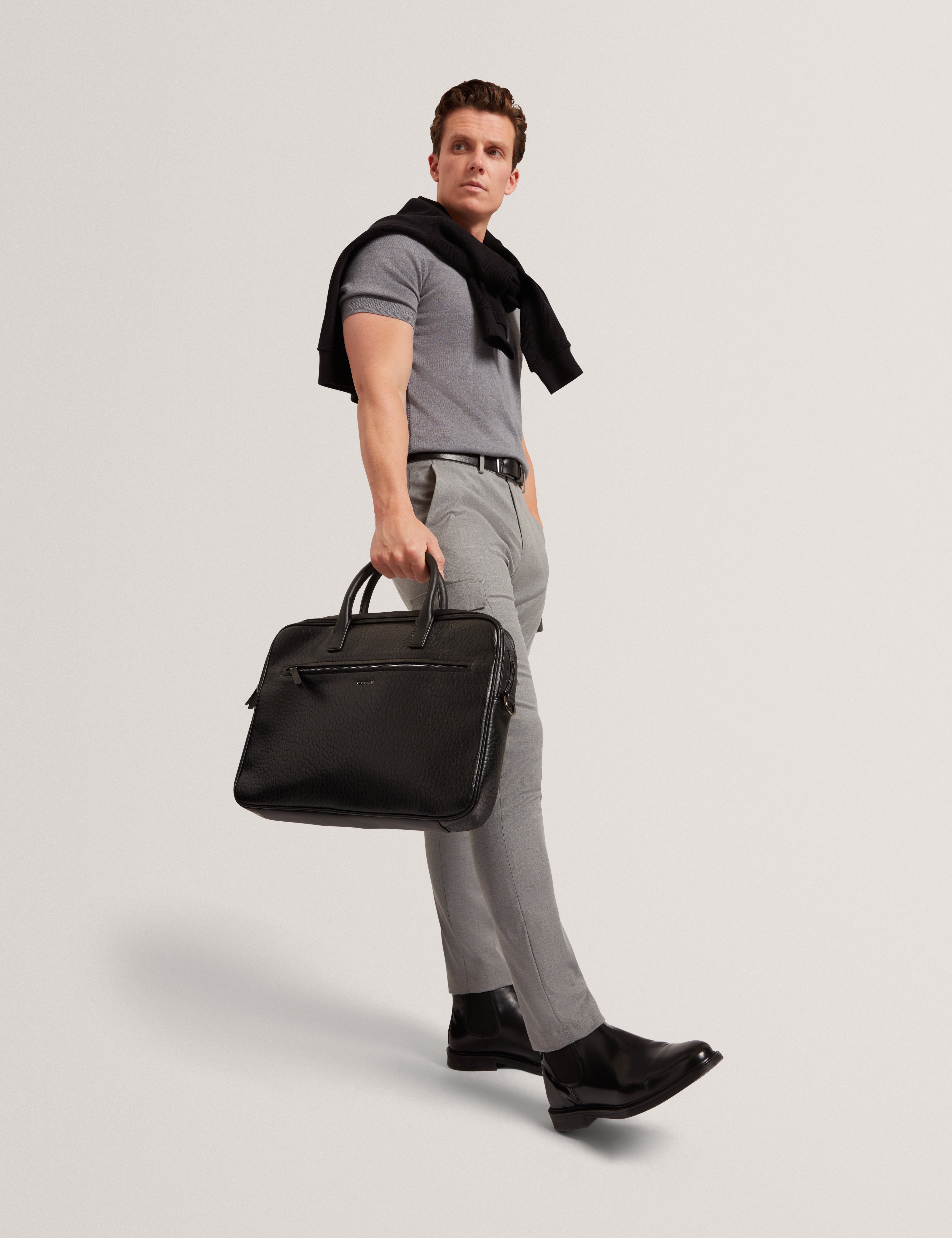 Chriesy Ss Branded Merino Knitted Polo Mid-Grey