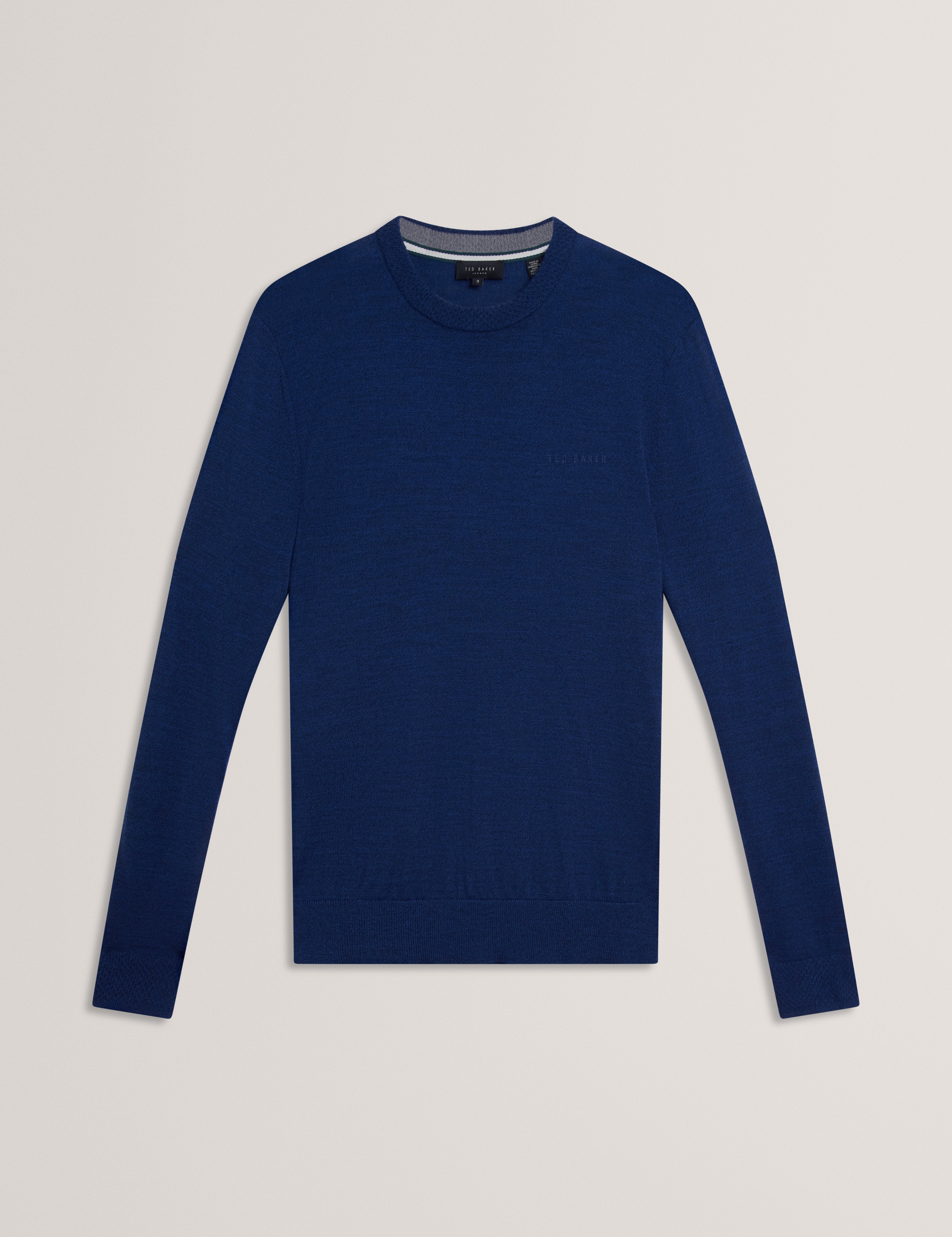 Laurnce Branded Merino Crew Neck Jumper Navy