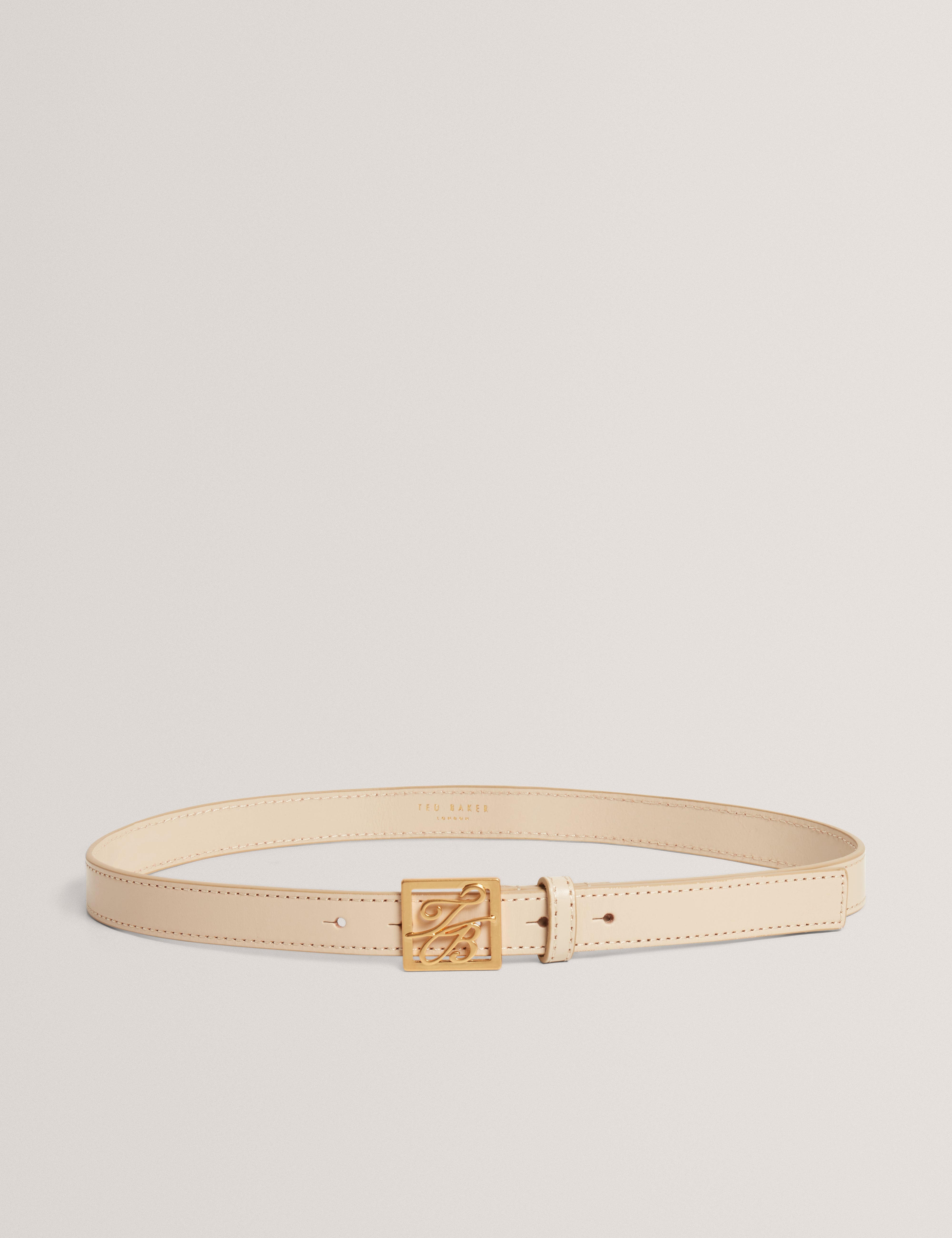 Scriptt Tb Script Leather Belt Cream