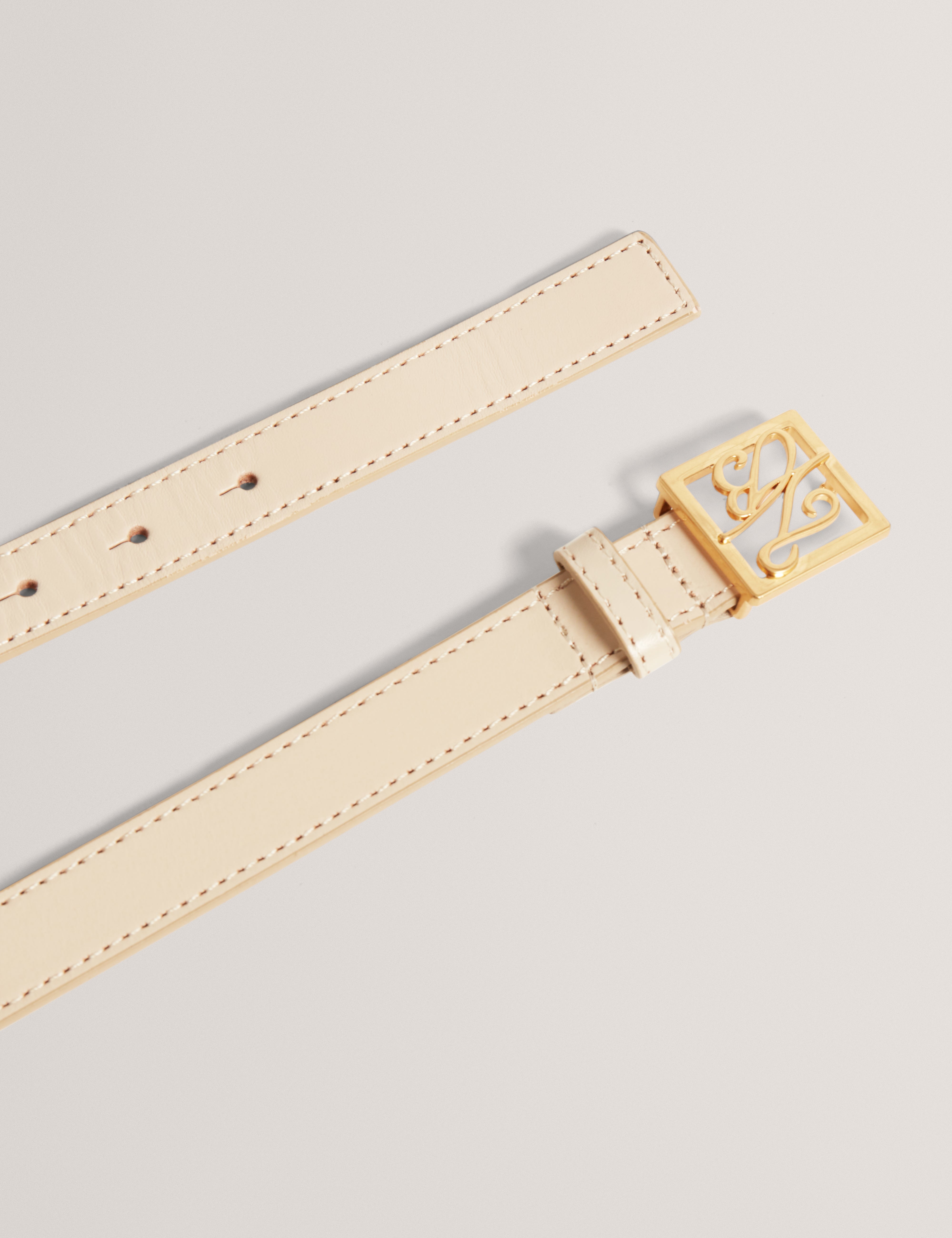 Scriptt Tb Script Leather Belt Cream