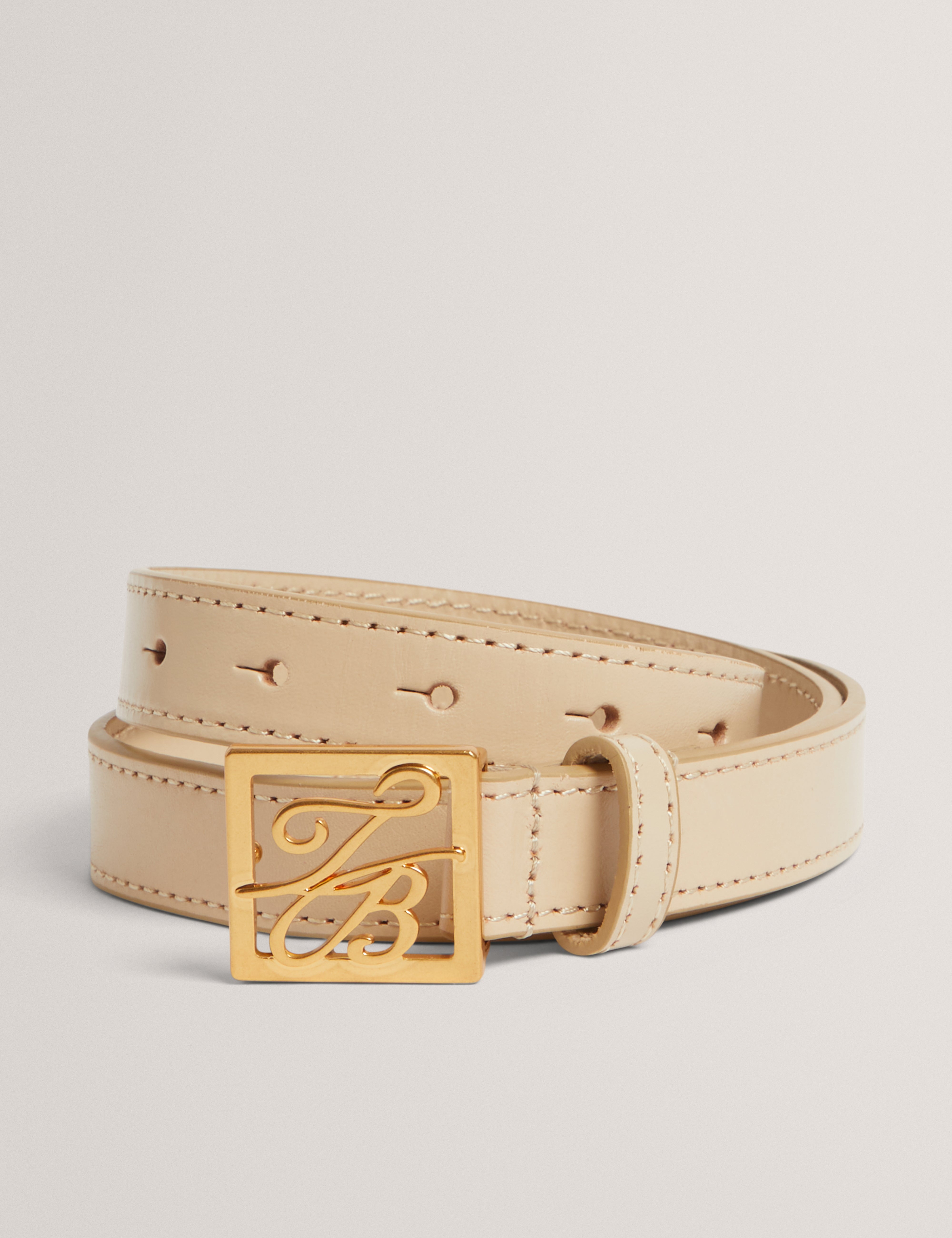 Scriptt Tb Script Leather Belt Cream