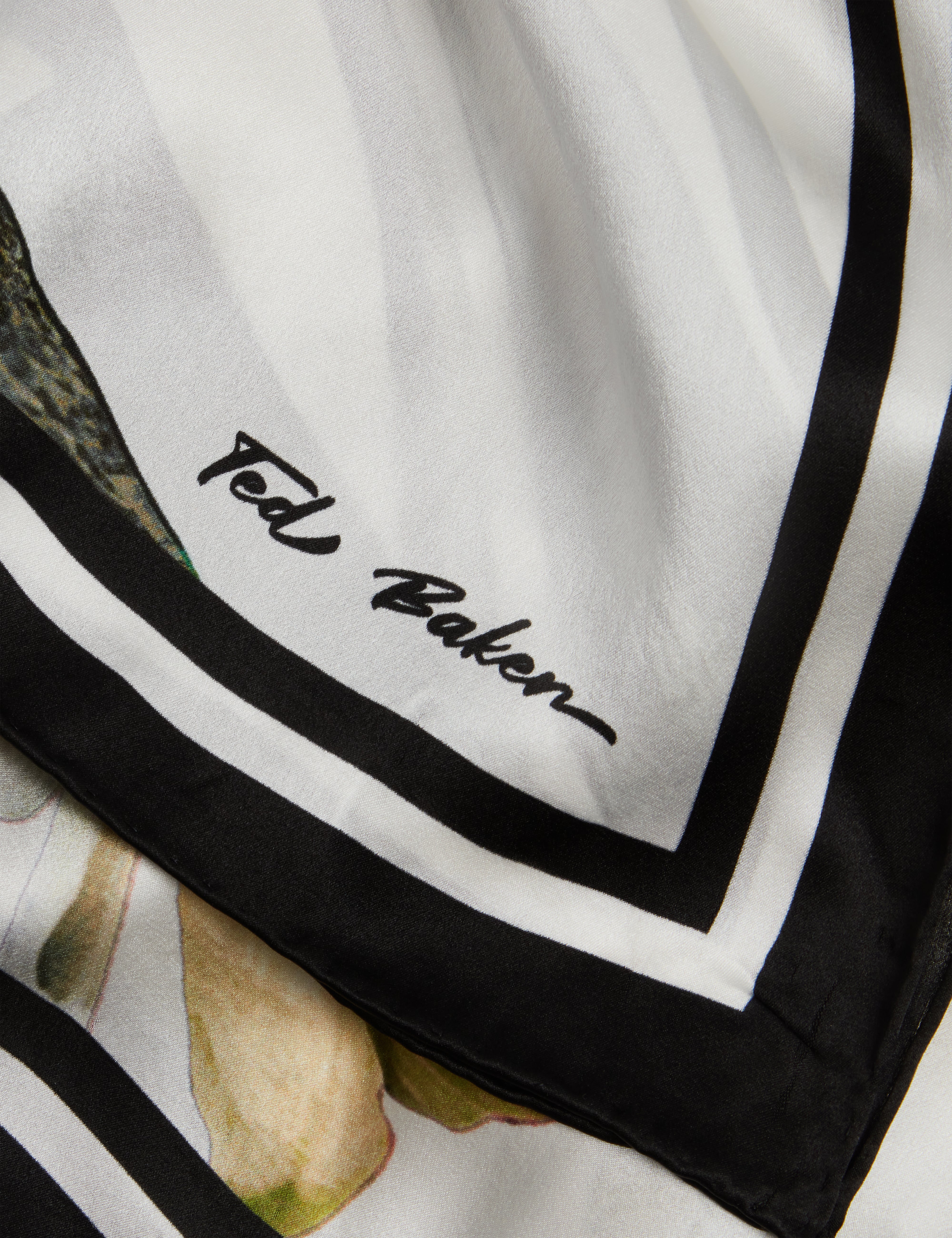 Irissi Printed Square Silk Scarf Ecru